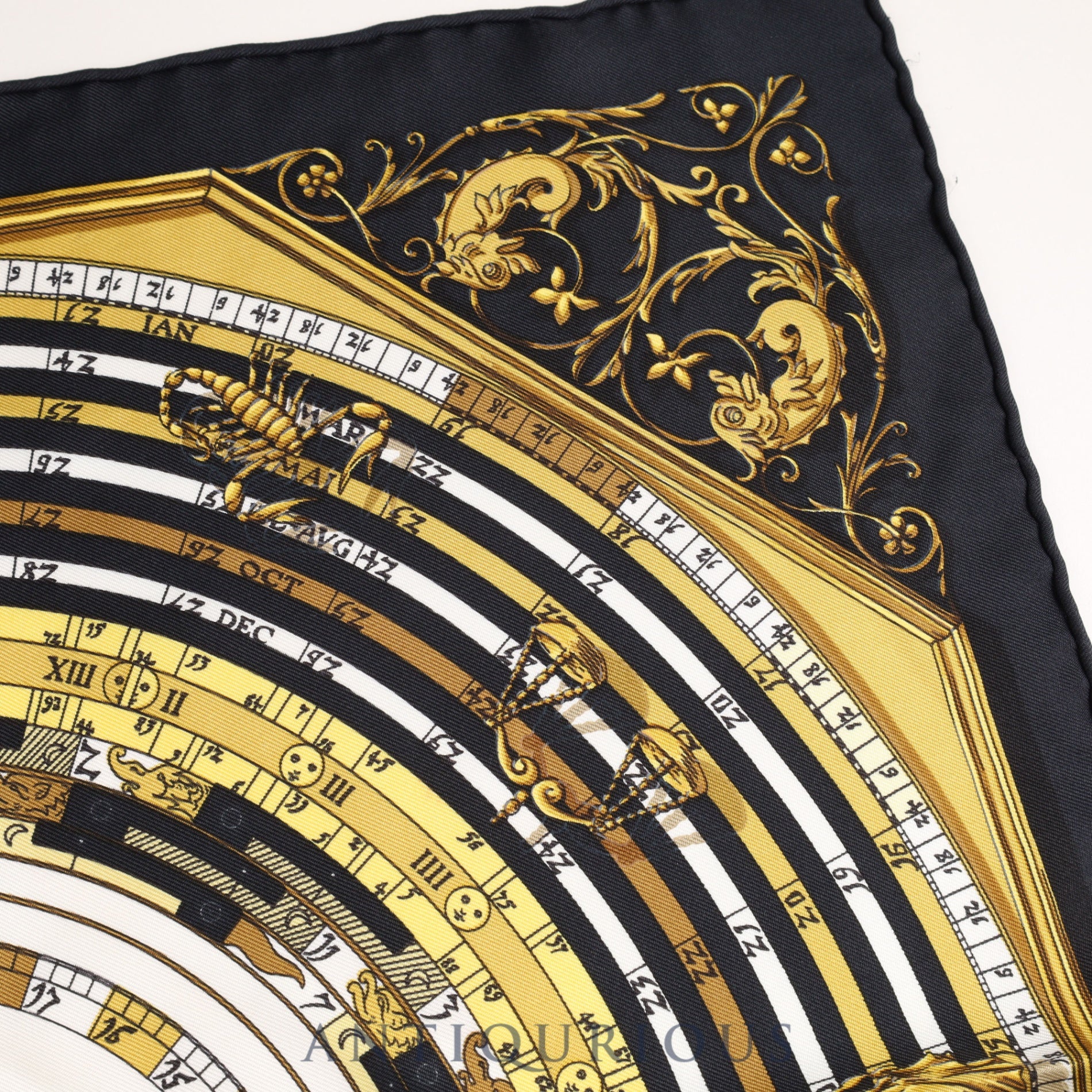 Hermes Scarf Carre 45 DIES ET HORE SILK 100%