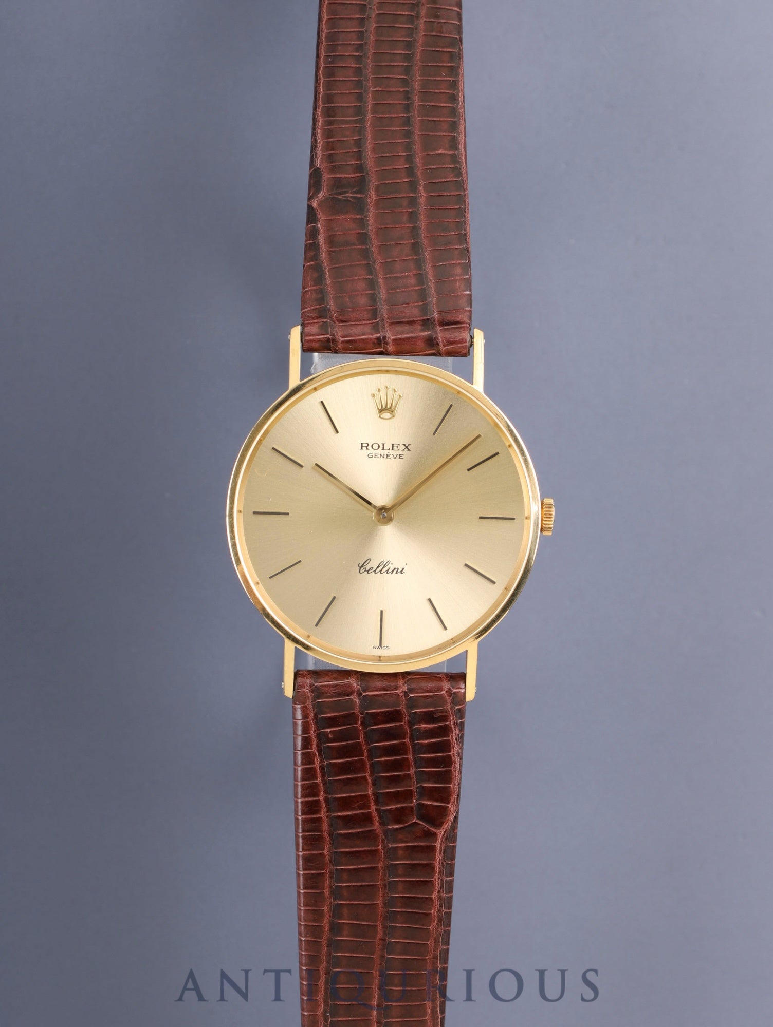 ロレックス チェリーニ 3833 手巻き Cal.1600 750YG 革 純正ピンバックル（GP） シャンパン文字盤 31mm 41番台（1974年）純正レザーベルト付き オーバーホール済み