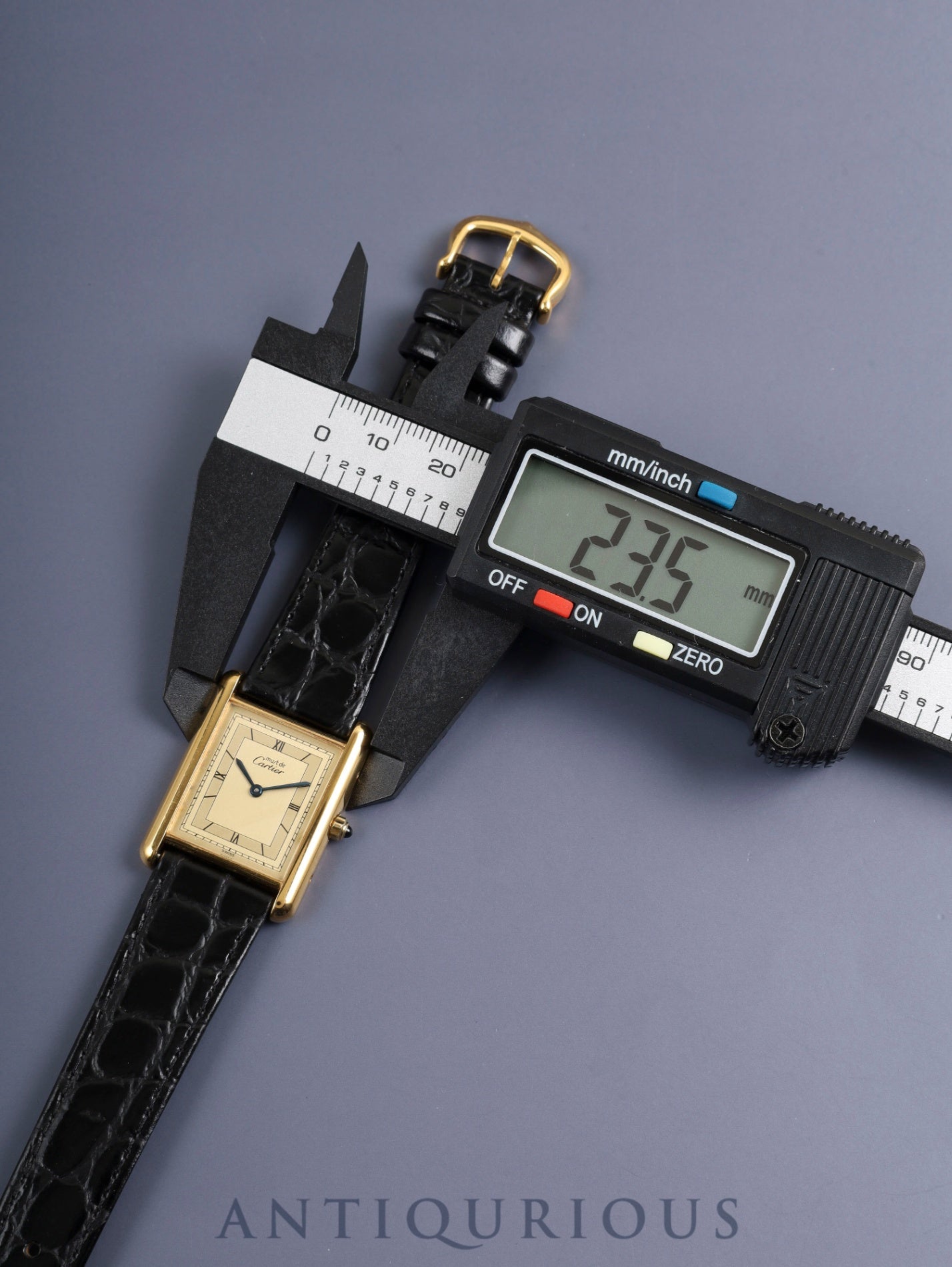 カルティエ マストタンク LM 6 81006 クォーツ Cal.81 SV925 革 純正ピンバックル（GP） シャンパン飛びローマン文字盤（SWISS表記）オーバーホール済み