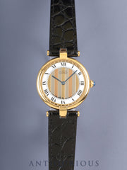 カルティエ マスト ヴァンドーム VLC LM 590003 クォーツ Cal.- SV925 革 純正ピンバックル（GP）フロントトリニティ文字盤 カルティエブティックにてコンプリートサービス済み