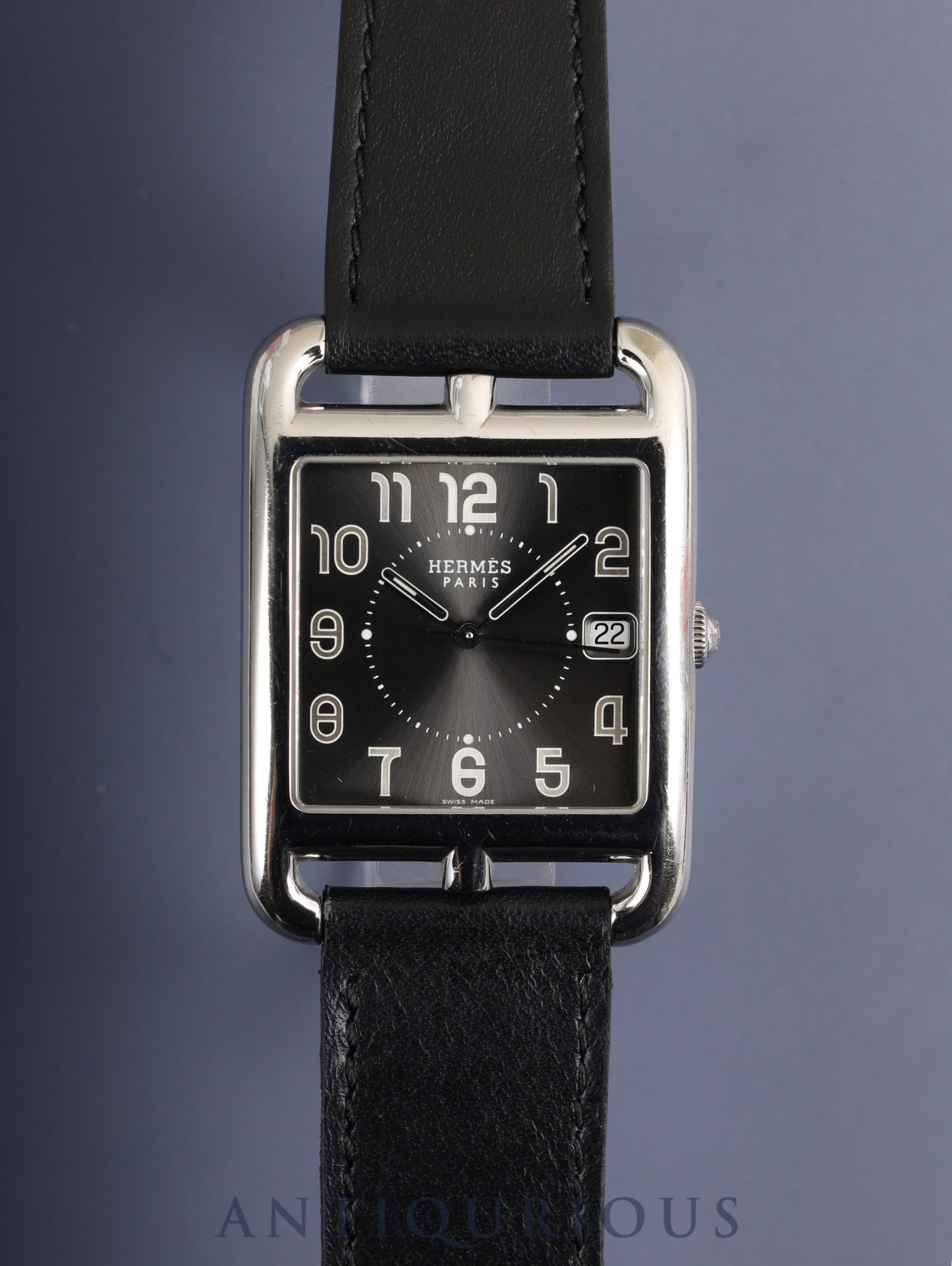 エルメス ケープコッド CC1.810 クォーツ SS 革 純正バックル（SS）グレーアラビア文字盤 箱 冊子 保証書（2009年）オーバーホール済み