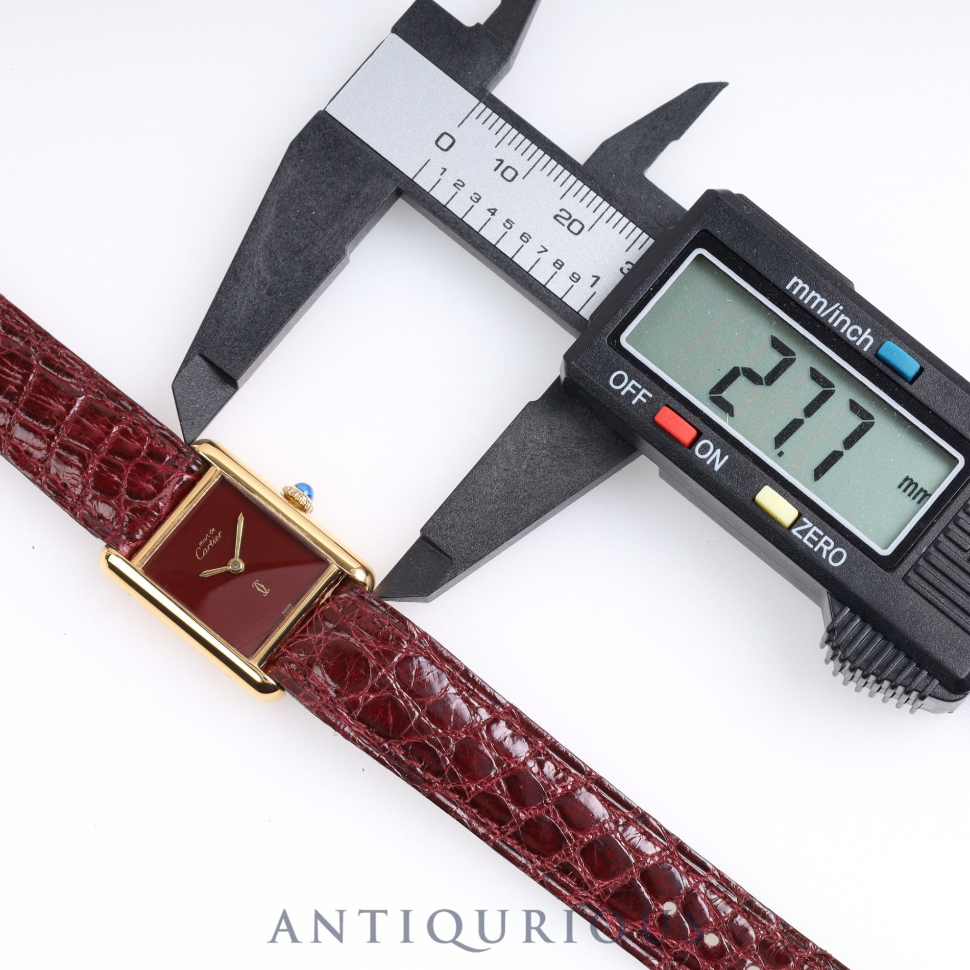 CARTIER Must Tank SM Manual winding Bordeaux Dial Genuine buckle Genuine belt