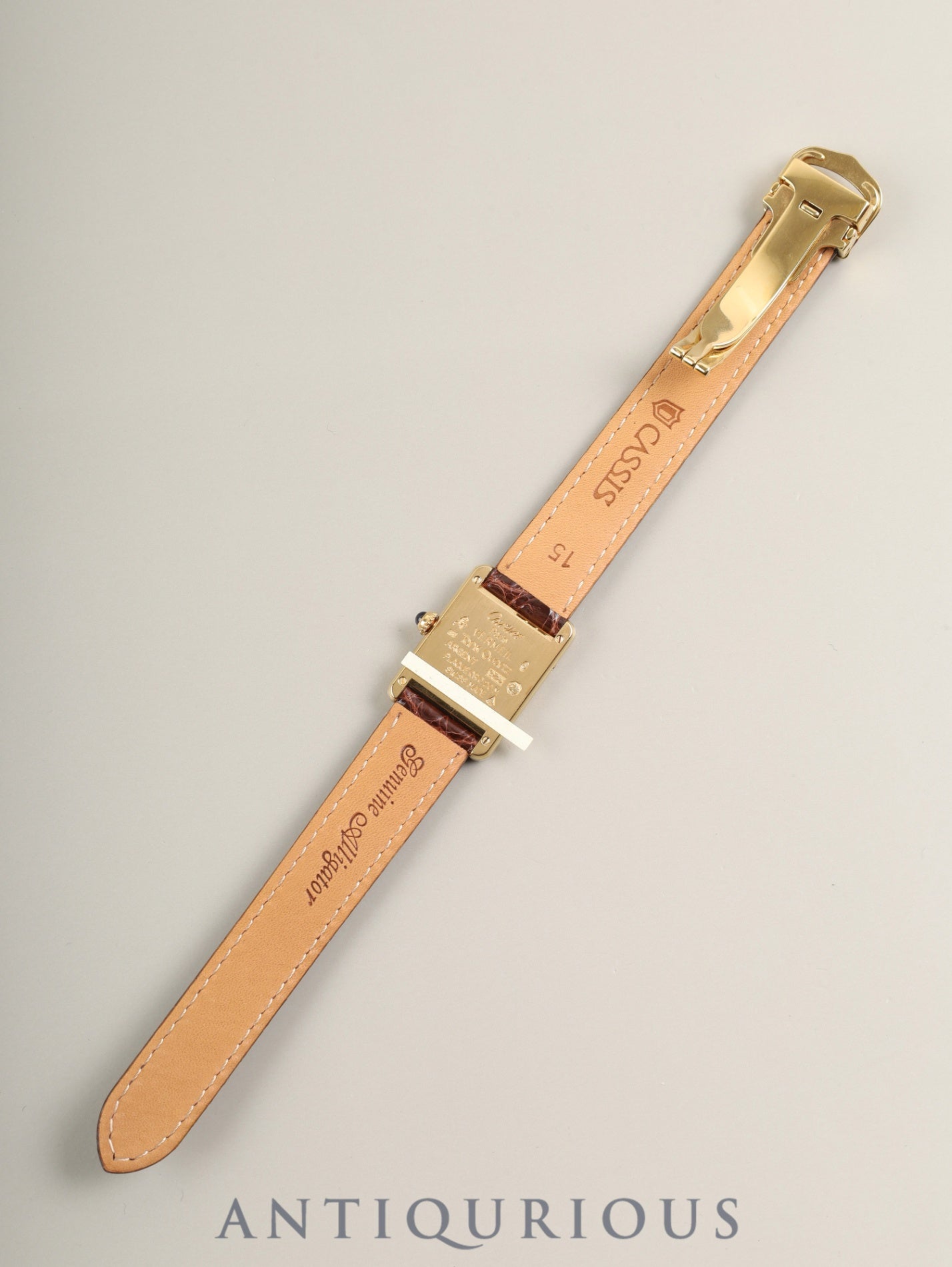 Cartier Must Tank SM 5057001 Quartz Cal.057 SV925 Leather Genuine Deployant Buckle (GP) Trinity Dial (SWISS marking) Box Genuine Leather Strap Included Overhauled