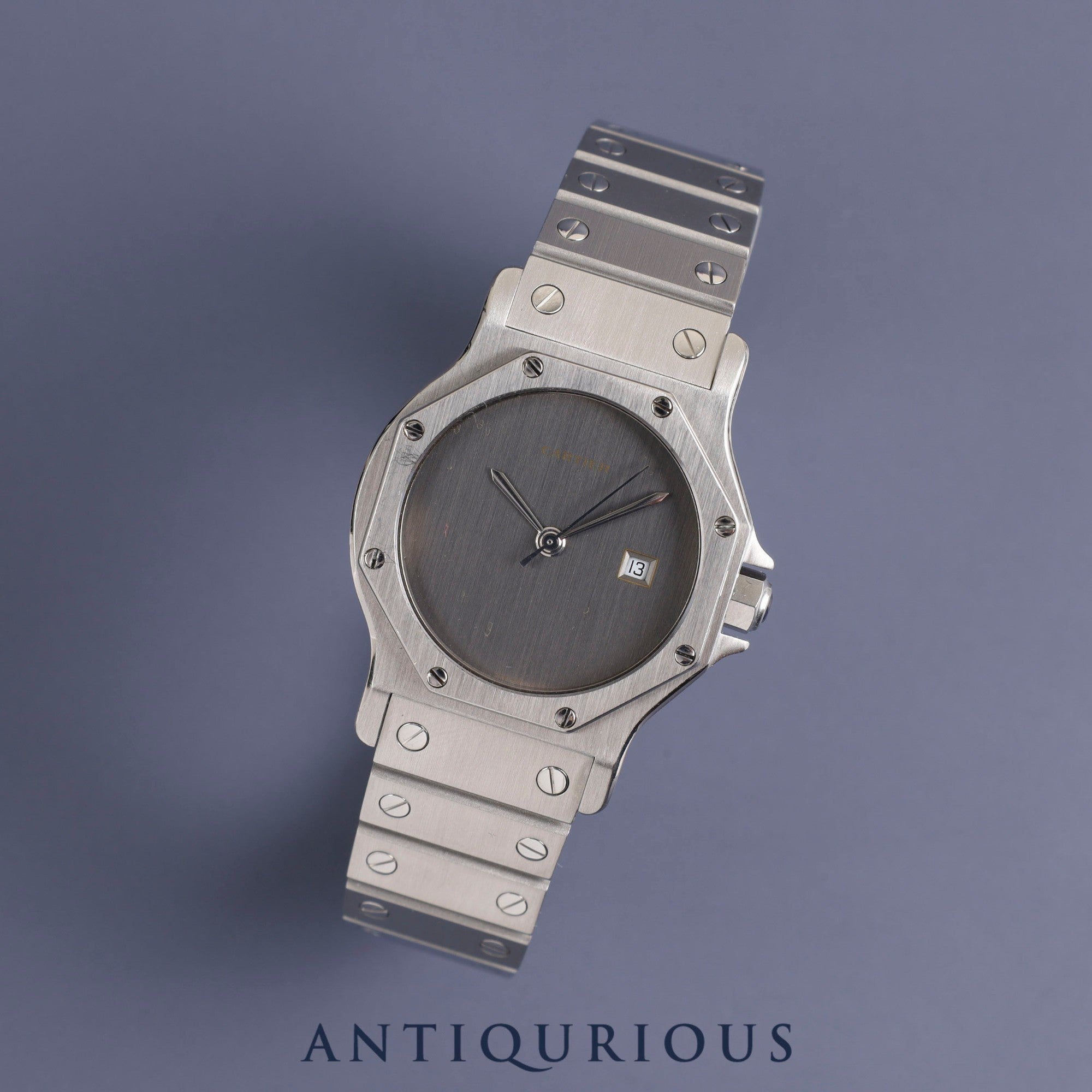 Cartier Santos Octagon LM Automatic Cal.2671 SS SS Gray Dial Overhauled