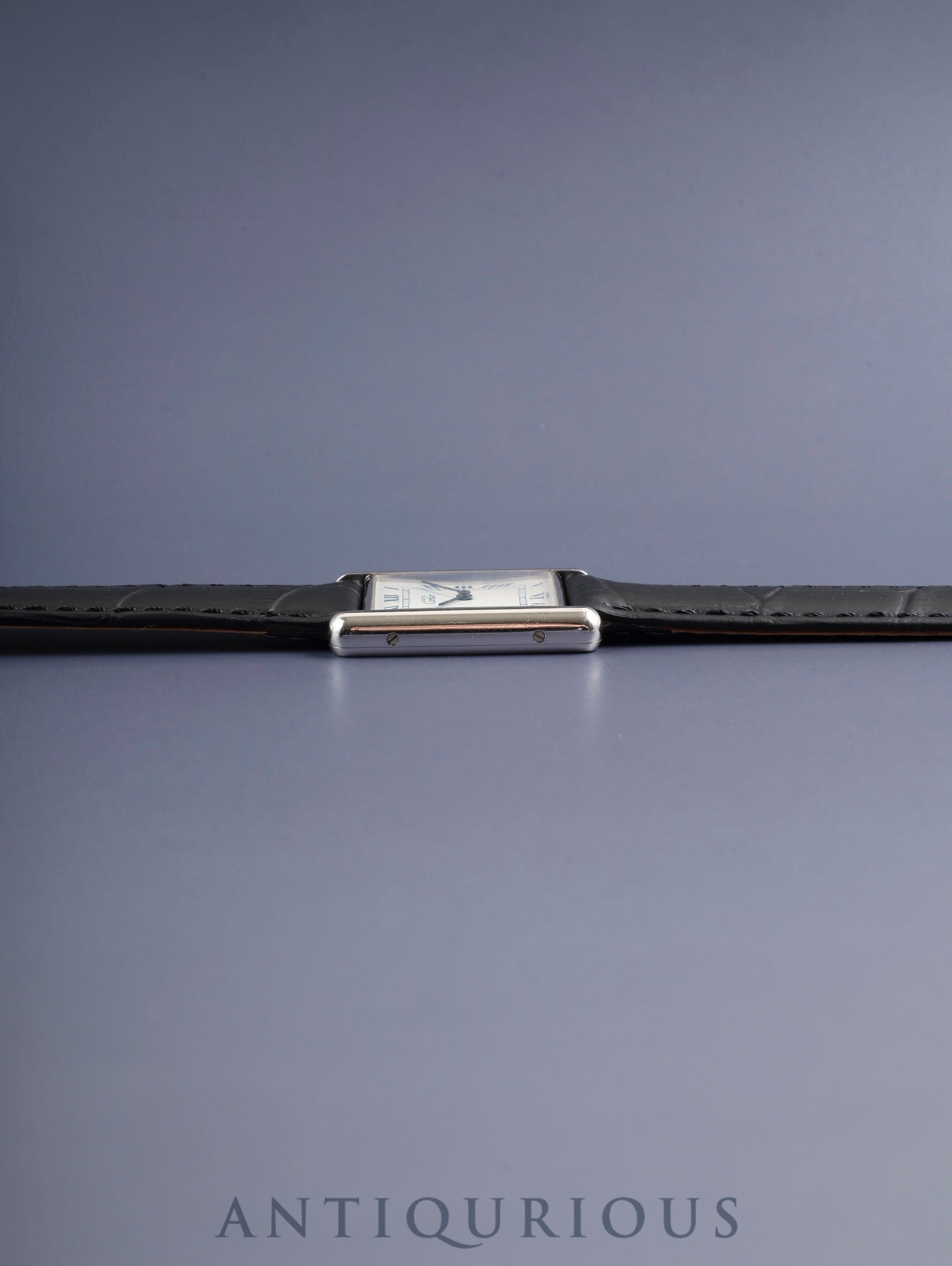 Cartier Must Tank LM 690006 Quartz Caliber 90 SV925 Leather Strap with Genuine Stainless Steel Buckle, White Roman Dial (SWISS Marking), Overhauled