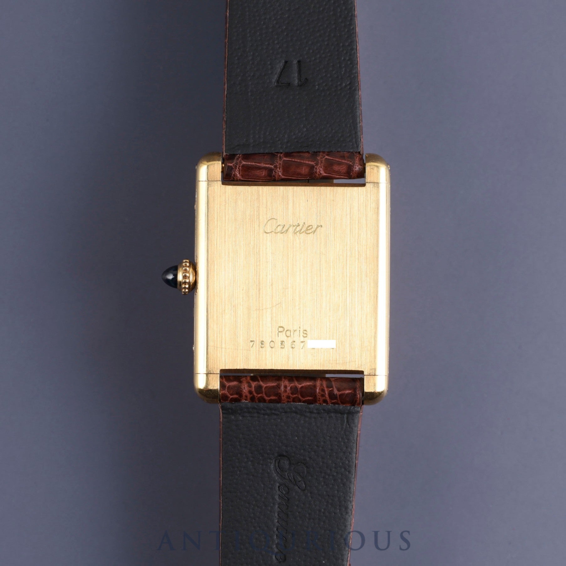 Cartier Tank Louis Cartier LM 81720552 / 78086 Manual winding Cal.2512-1 750 Leather Genuine buckle (GP) White Roman PARIS dial Overhauled