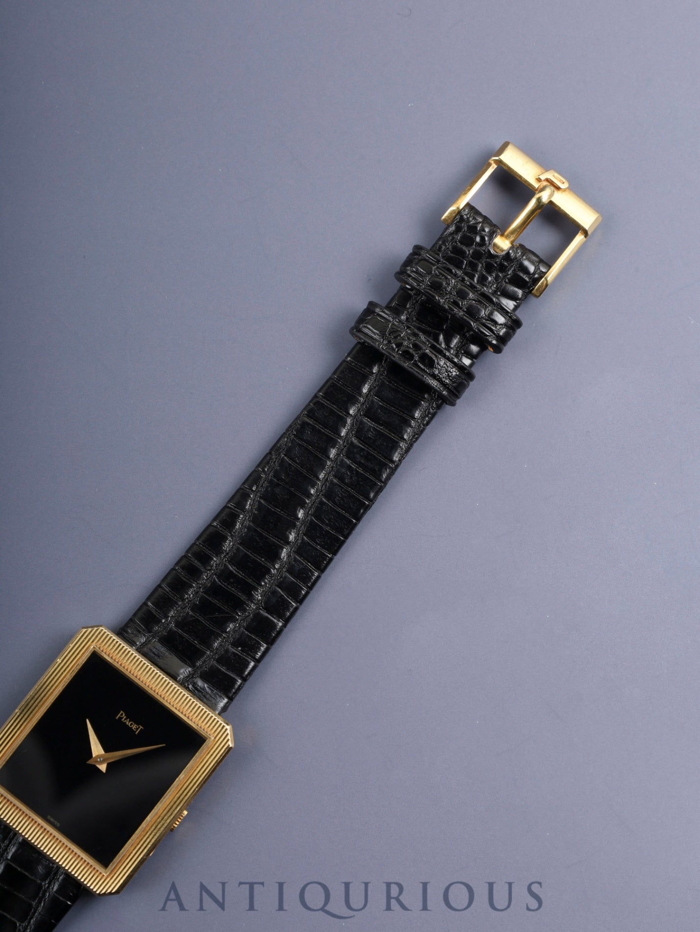 ピアジェ プロトコール 9154 手巻き Cal.9P 750YG 革 純正尾錠（750YG）ブラック文字盤 オーバーホール済み