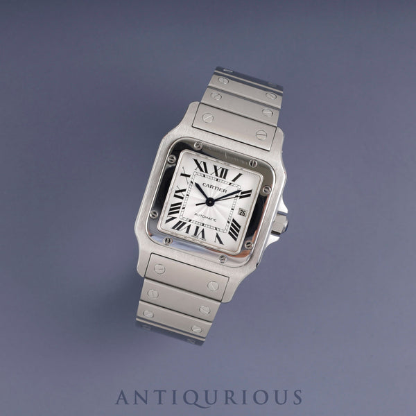 Cartier Santos Galbee LM W20055D6 / 2319 Automatic Stainless Steel Silver Guilloche Dial Completely serviced (full maintenance) at a Cartier boutique