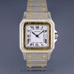 Cartier Santos Galbee LM 81036283 / 2961 Automatic Caliber 2671 Stainless Steel/Yellow Gold White Roman Dial Overhauled