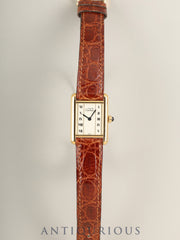 Cartier Must Tank SM W1003053 / 5057001 Quartz Cal.- SV925, genuine leather strap, genuine pin buckle (GP), straight Roman dial (SWISS表記), box, booklet. Complete service completed at Cartier boutique.