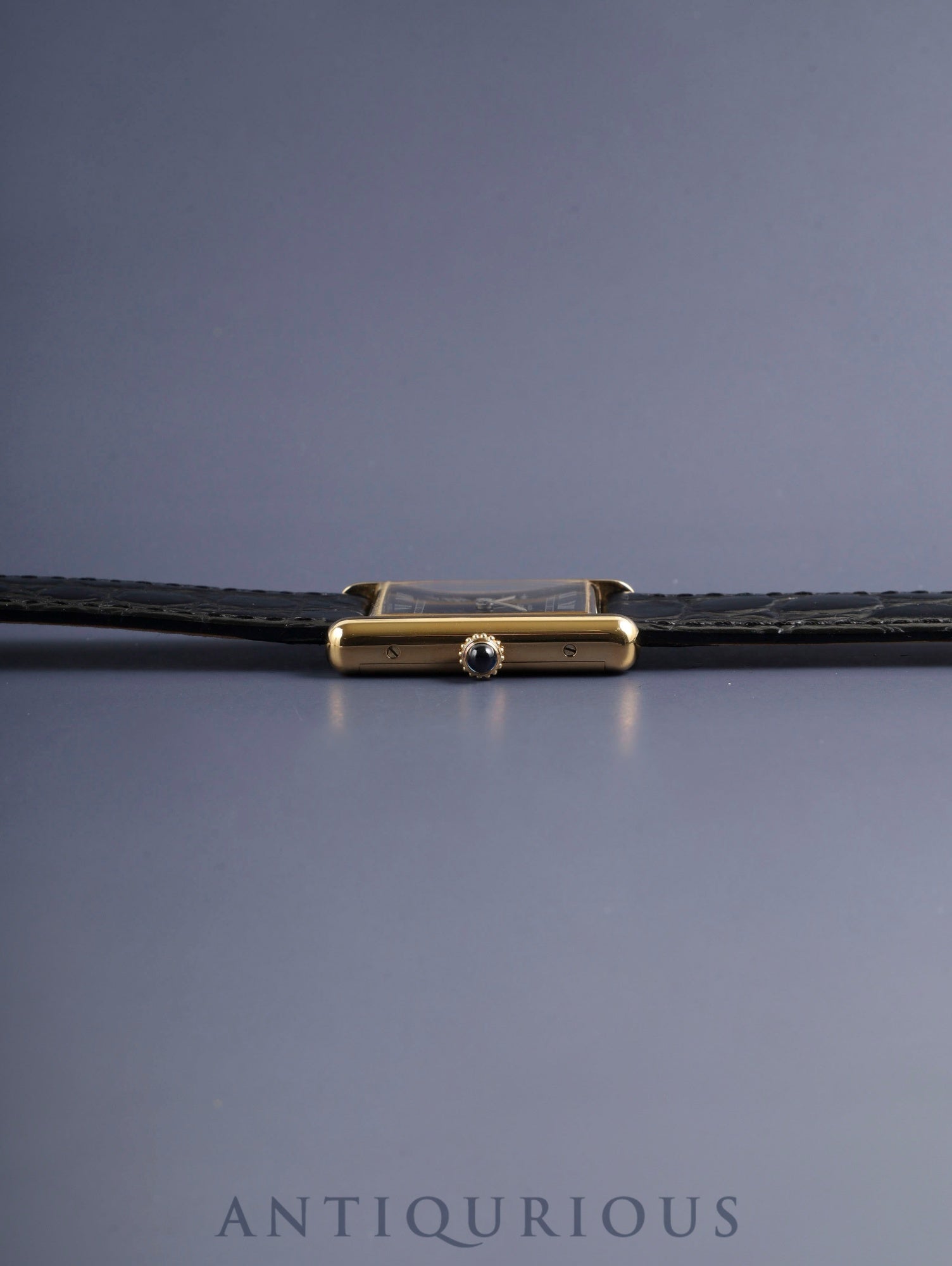 カルティエ マストタンク LM 手巻き Cal.78-1 SV925 革 純正ピンバックル（GP）ブラックローマン文字盤（SWISS表記） オーバーホール済み