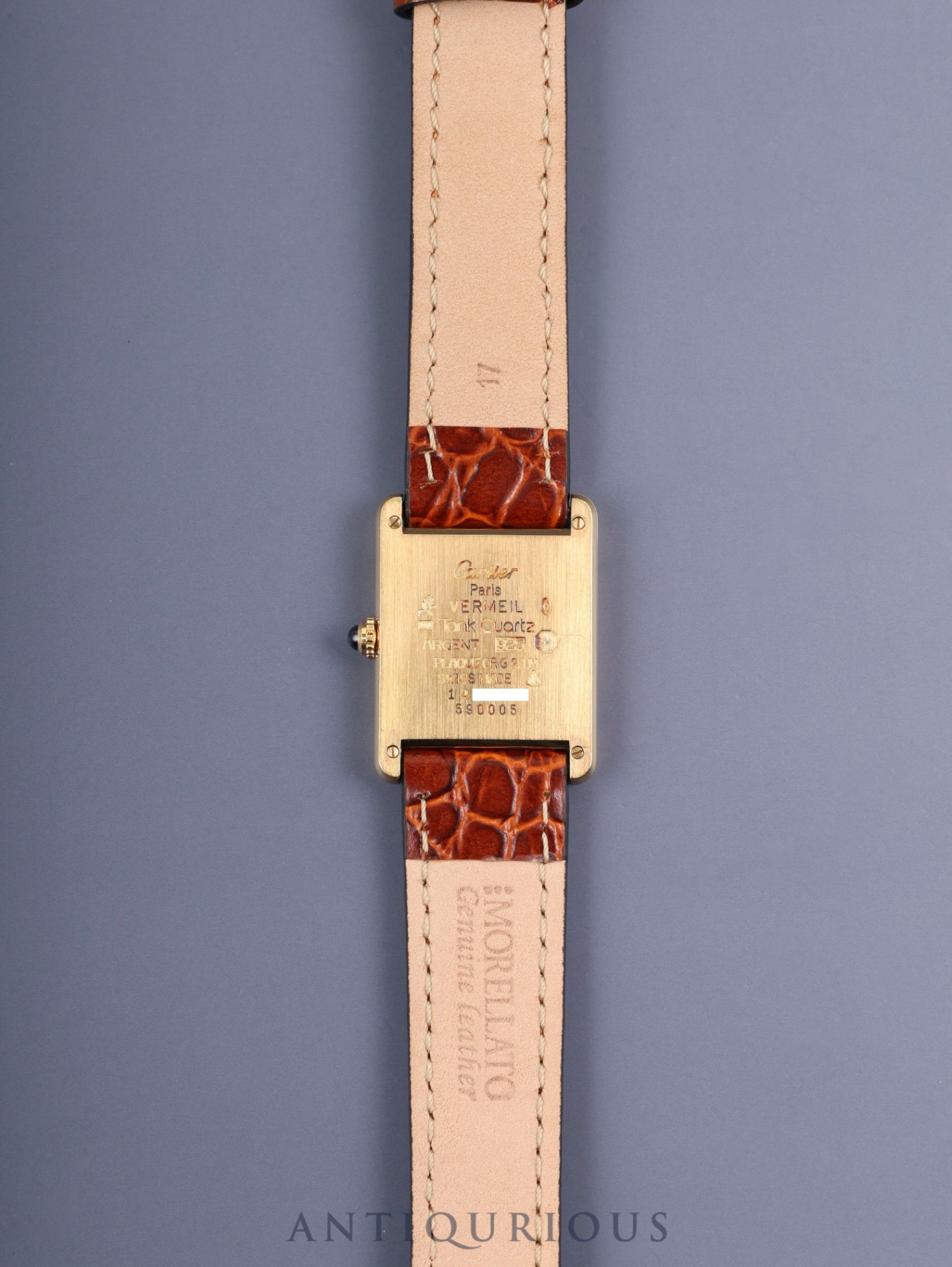 カルティエ マストタンク LM W1002753 / 590005 クォーツ Cal.90 SV925 革 純正尾錠（GP） アイボリーローマン文字盤 箱 オーバーホール