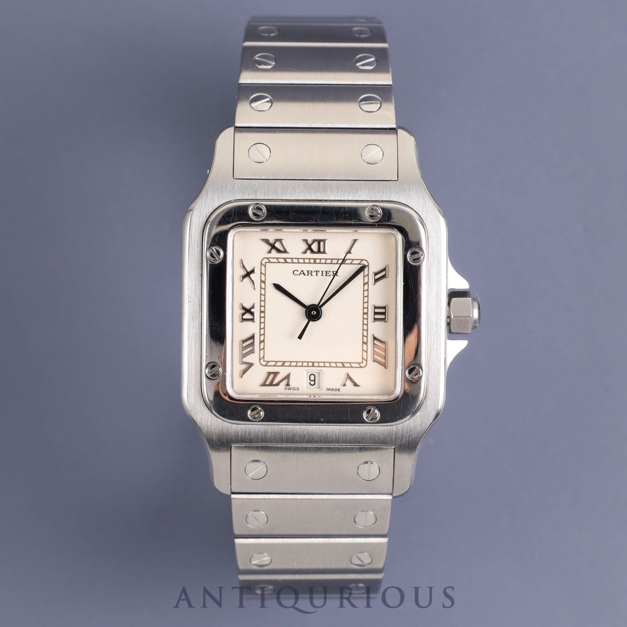 Cartier Santos Galbee LM W20025D6 / 987901 Quartz Cal.687 SS SS Ivory Roman Dial Box Warranty (1993) Overhauled