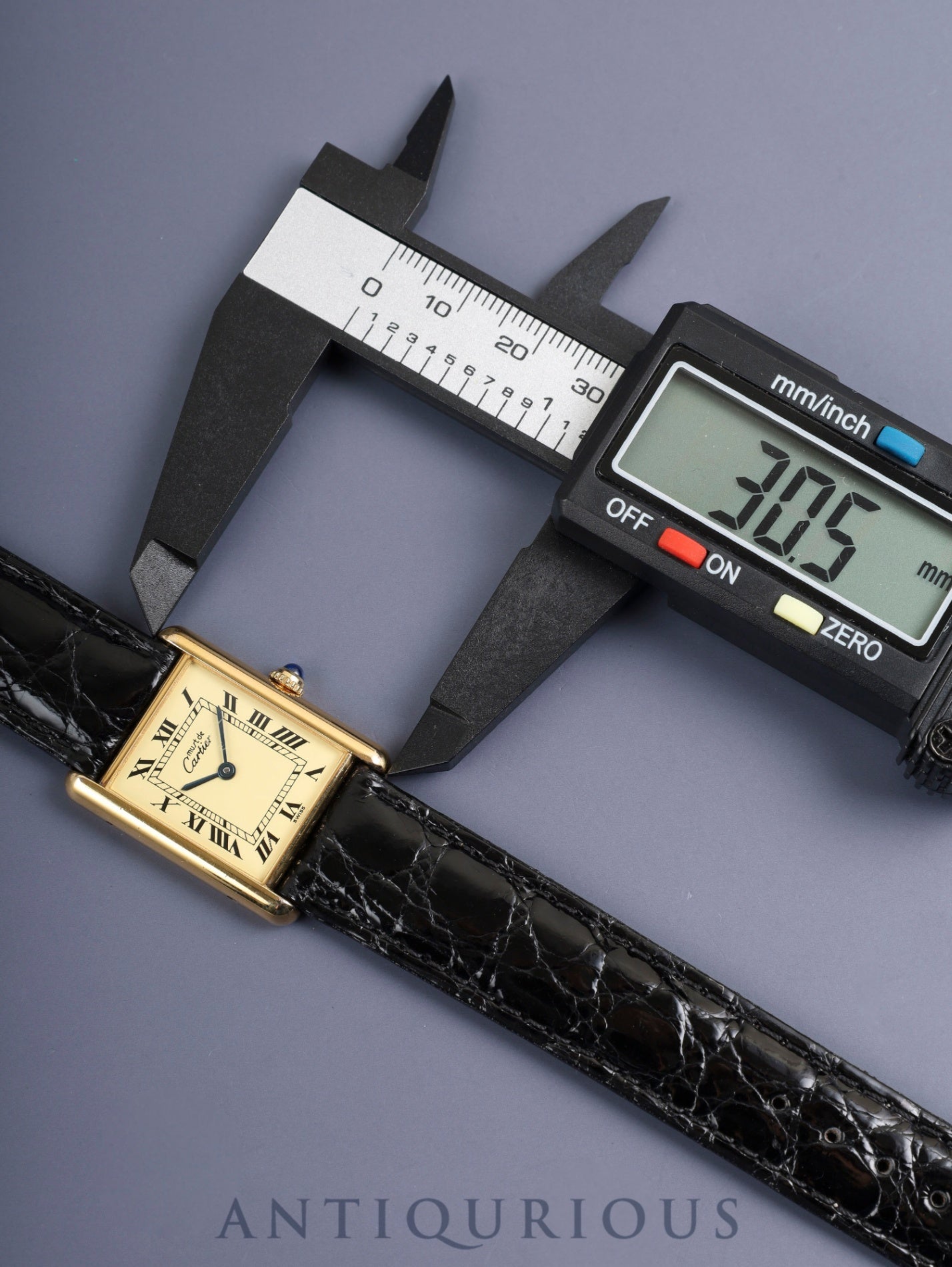 Cartier Must Tank LM 590005 Quartz Cal.90 SV925 Leather Original Pin Buckle (GP) Ivory Roman Dial (SWISS marking) Booklet Overhauled