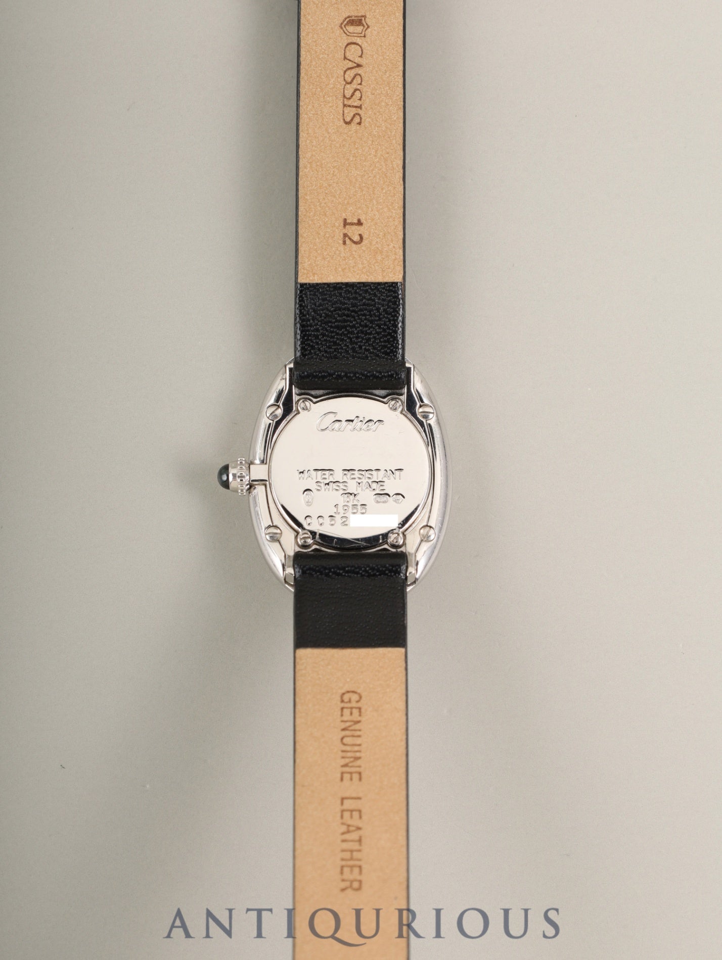 カルティエ ベニュワール SM W1516856 / 1955 クォーツ Cal.057 750WG 革 純正ピンバックル（750WG）ホワイトローマン文字盤（SWISS表記）箱 オーバーホール済み