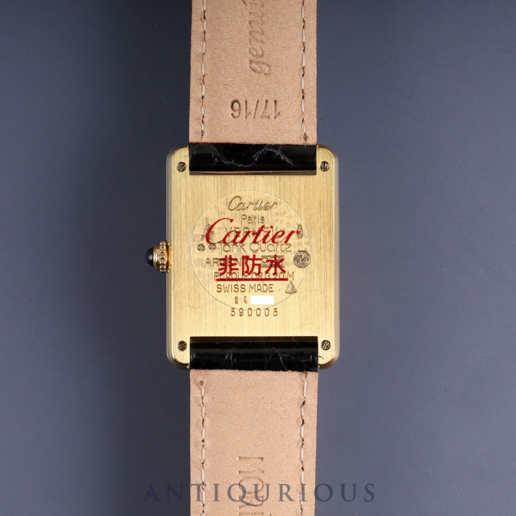 Cartier Must Tank LM 590005 Quartz SV925 Leather Genuine buckle (GP) Ivory Roman dial Box Warranty (no date) Complete service (full maintenance) completed at Cartier boutique