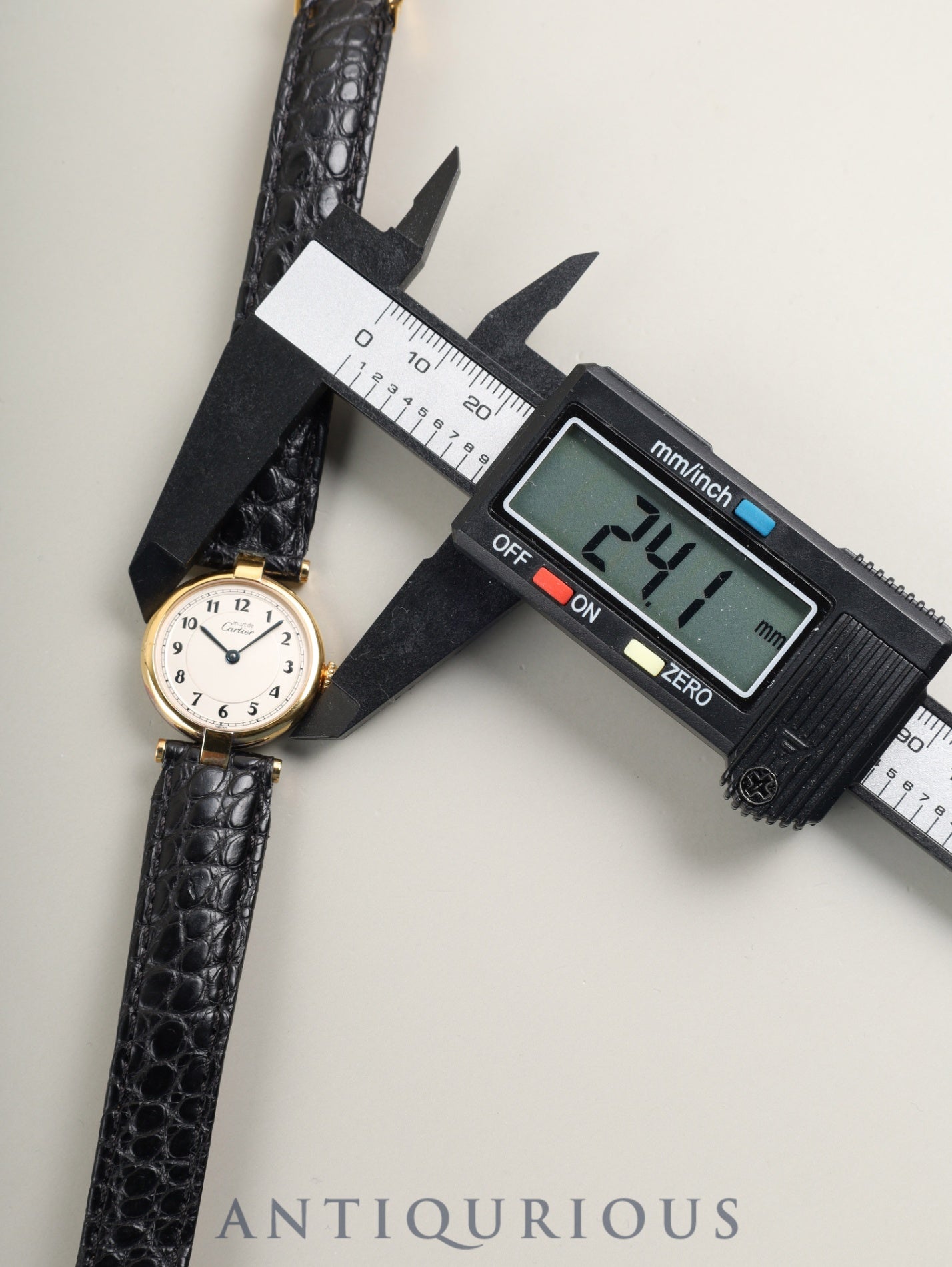 Cartier Must Vendome VLC SM 590004 Quartz Cal.90 SV925 Leather Genuine Deployant Buckle (GP) Arabic Dial (SWISS marking) Overhauled