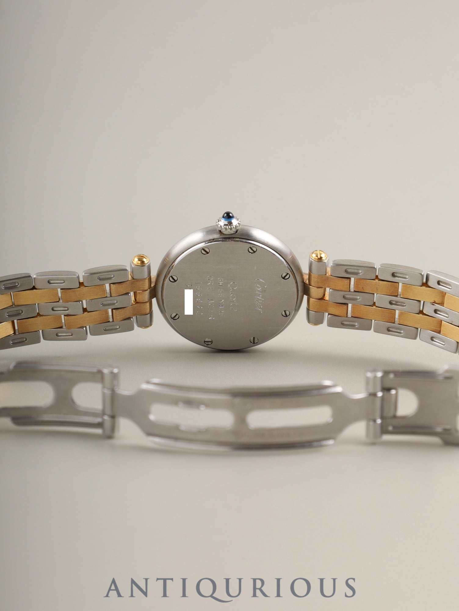 カルティエ パンテール ヴァンドーム SM 166920 クォーツ Cal.157 SS/YG 2ロウ ホワイトローマン文字盤 箱 冊子 保証書（1989年） カルティエ修理証明書（2006年）オーバーホール済み