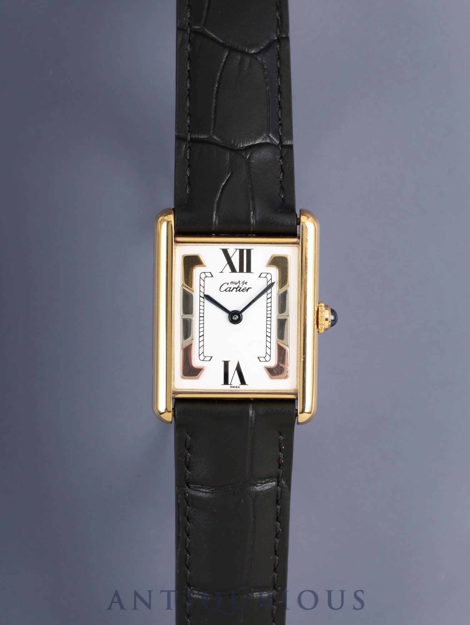 カルティエ マストタンク LM 590005 クォーツ Cal.690 SV925 革 純正D