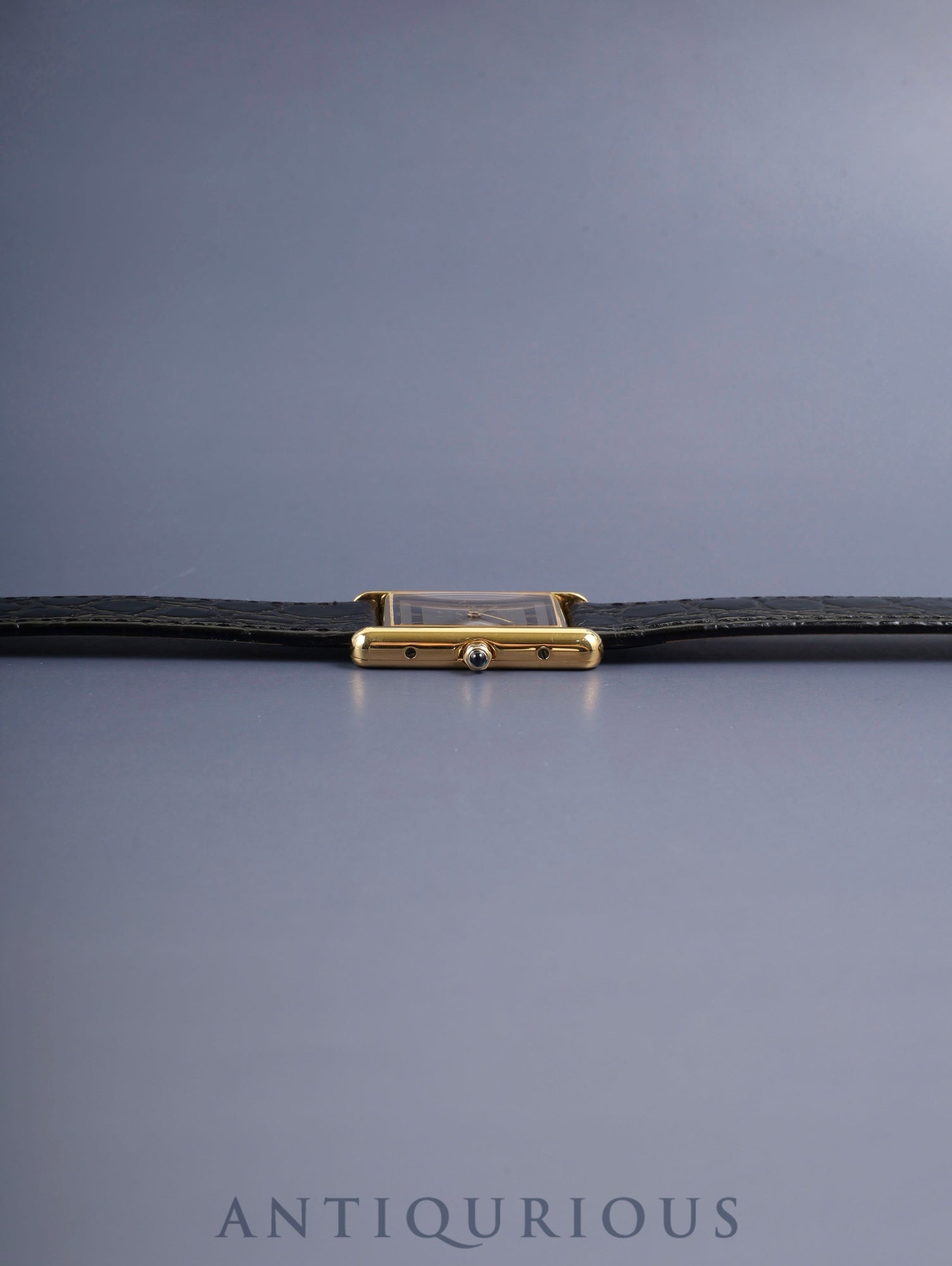 カルティエ マストタンク LM 6 81006 クォーツ Cal.81 SV925 革 純正ピンバックル（GP）グレー飛びローマン文字盤（SWISS表記）オーバーホール済み 新品仕上げ済み
