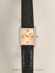 カルティエ タンクソロ SM W1019455/2716 クォーツ Cal.157 SS 革 純正Dバックル（SS）オレンジ文字盤（SWISS MADE表記 / 2006年限定） 箱 冊子 保証書（2006年） オーバーホール済み