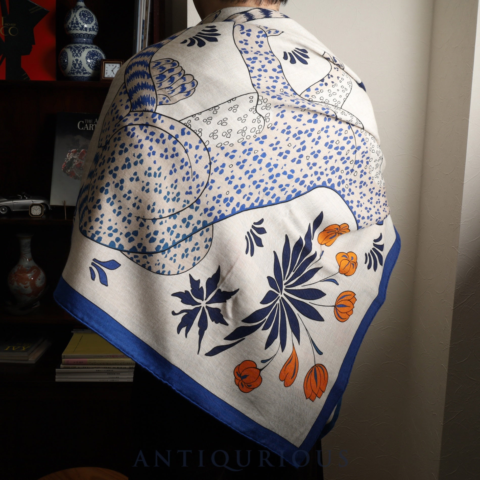 エルメス カレ ジェアン レオパード カシミア70%/SILK30% 箱