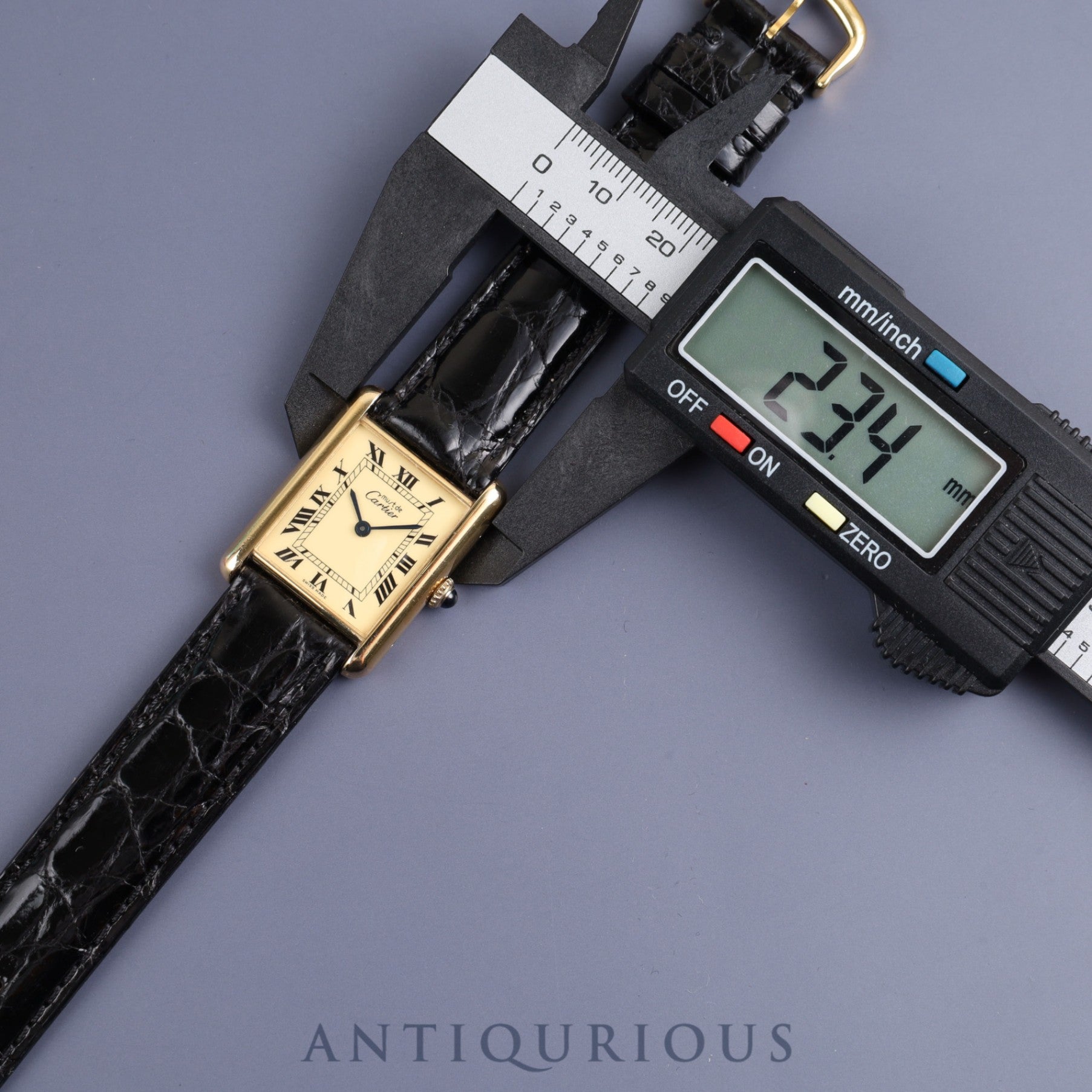 CARTIER カルティエ MUST TANK LM マストタンク LM 81974053 手巻き Cal.78-1 SV925 革 純正尾錠（GP）アイボリーローマン文字盤 1976年頃～1980年代初期頃 オーバーホール済み