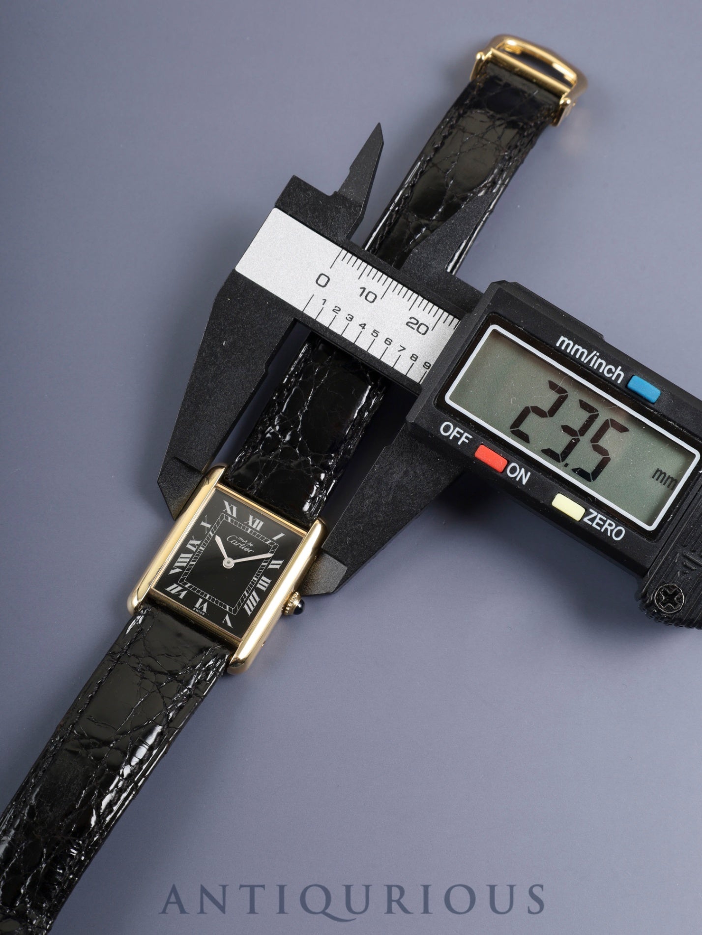 Cartier Must Tank LM 81974913 Manual Winding Cal.78-1 SV925 Original Leather Strap Original D-Buckle (GP) Black Roman Dial (SWISS marking) Overhauled