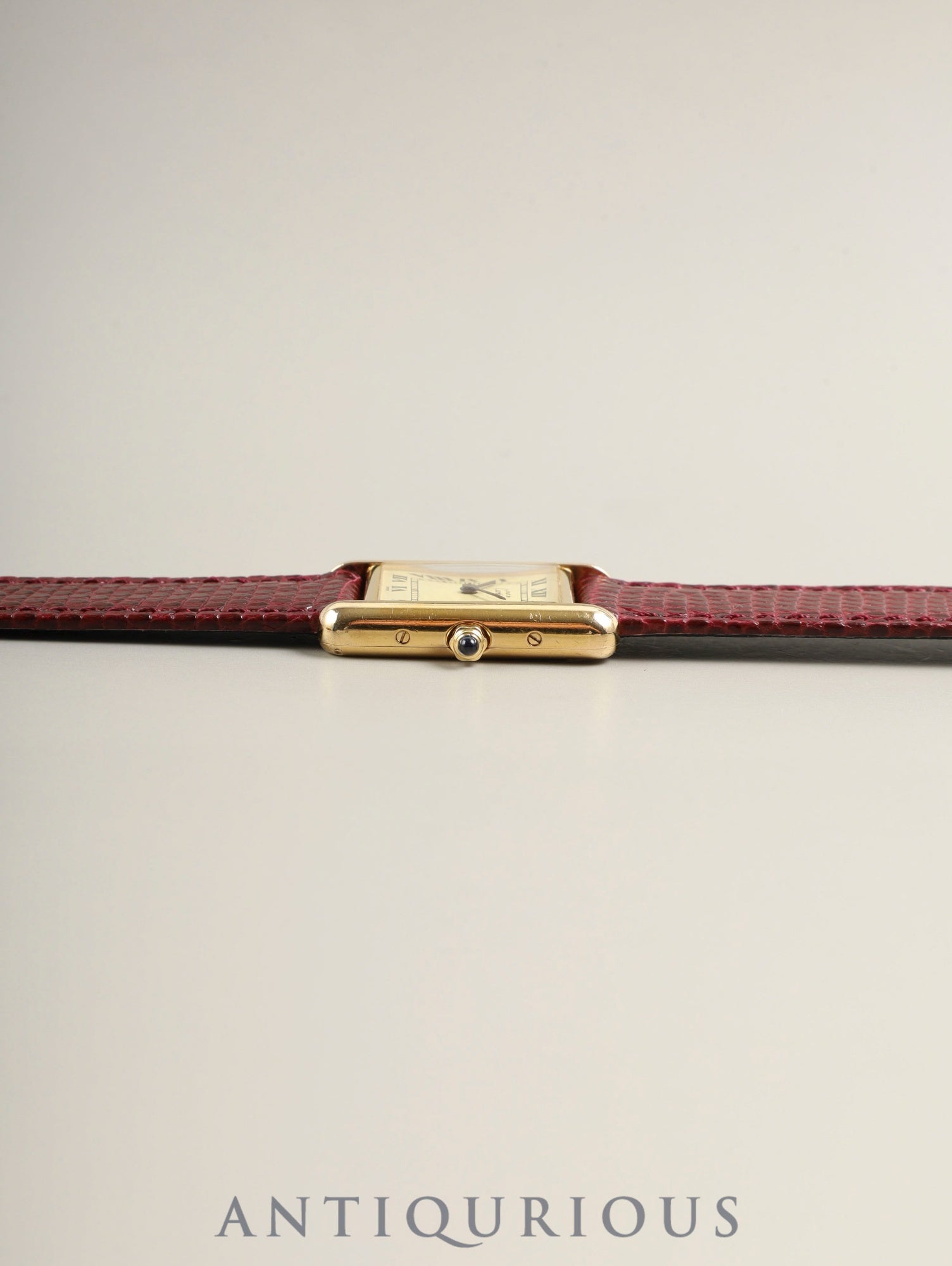 Cartier Must Tank SM 3 66001 Quartz Cal.66 SV925 Leather Original Pin Buckle (GP) Ivory Roman Dial (SWISS marking) Warranty Card (1986) with Original Leather Strap Overhauled