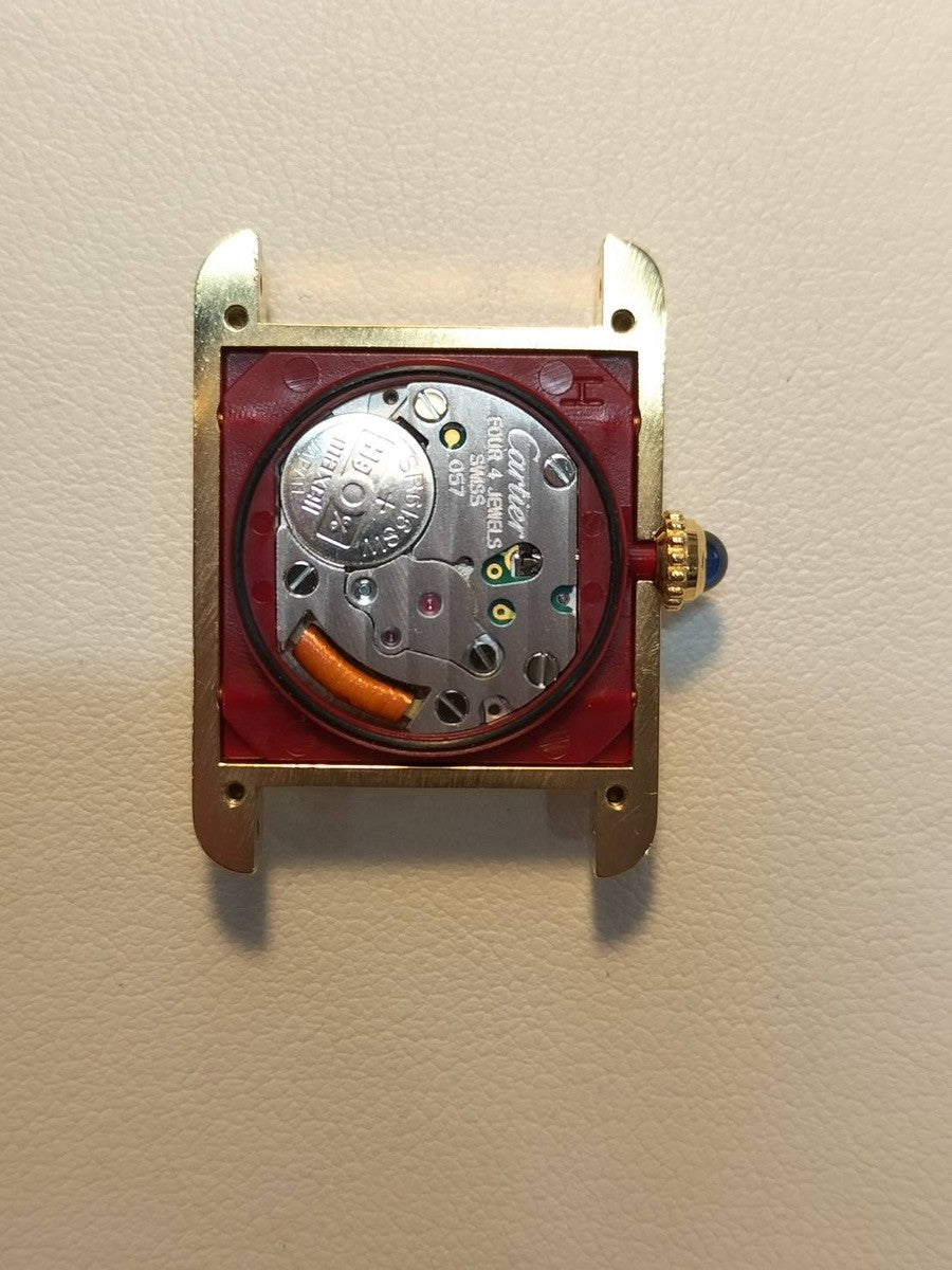 カルティエ マストタンク SM 5057001 クォーツ Cal.057 SV925 革 純正Dバックル（GP） オパラン文字盤 1982年頃〜1995年頃 オーバーホール済み