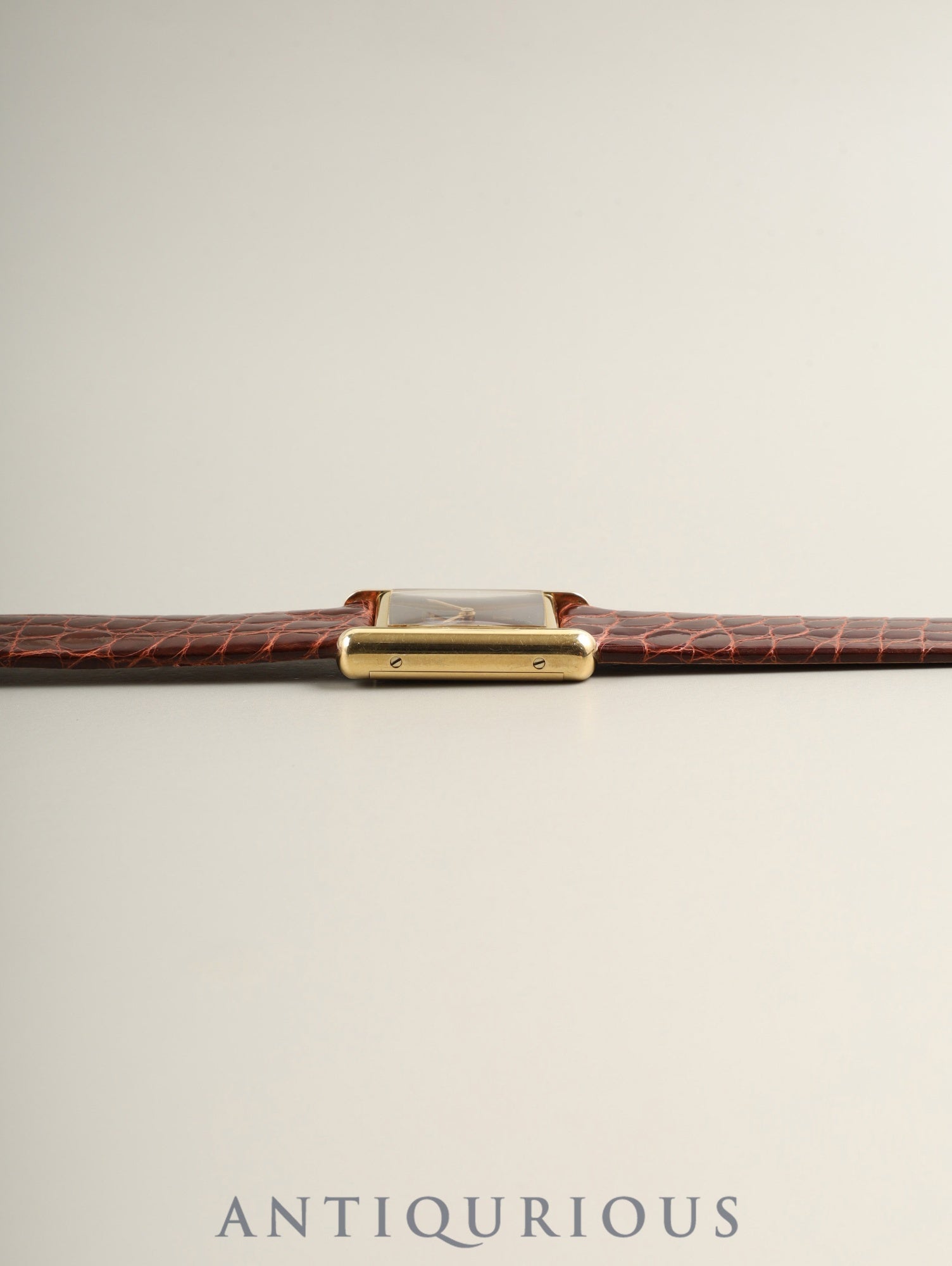 カルティエ マストタンク SM 3 手巻き Cal.78-1 SV925 革 純正ピンバックル（GP）マホガニー文字盤（SWISS表記）  箱 冊子 保証書（1981年 / 個人名記載有り）オーバーホール済み