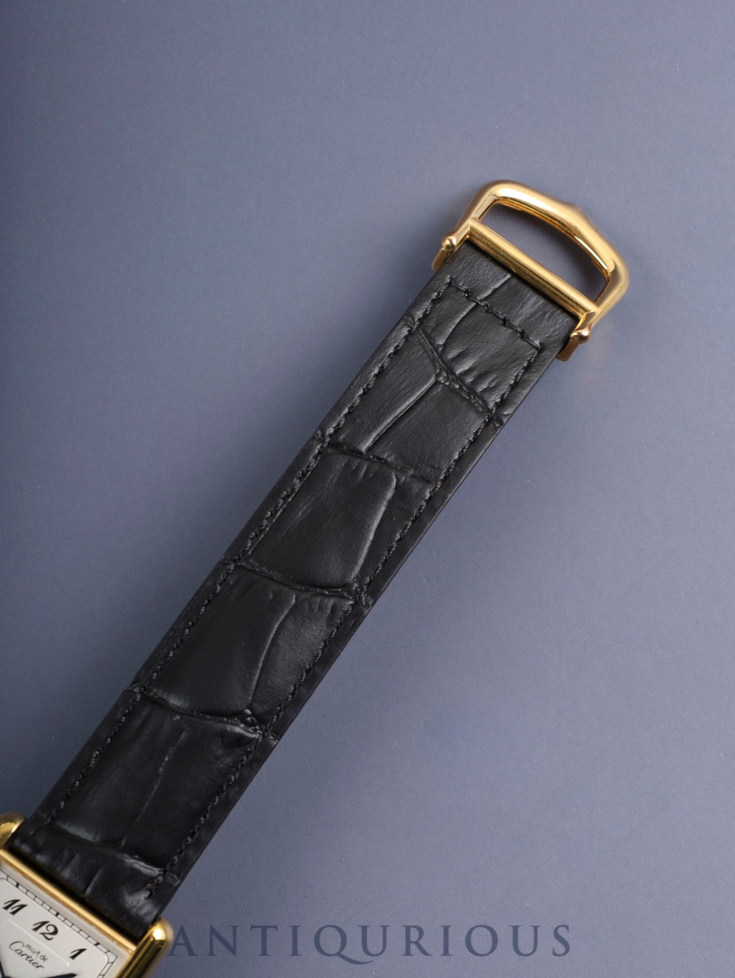 カルティエ マストタンク LM 590005 クォーツ Cal.90 SV925 革 純正Dバックル（GP）アラビア文字盤（SWISS表記）オーバーホール済み 新品仕上げ済み