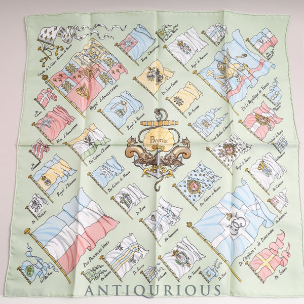 Hermes Scarf Carre 45 PAVOIS Ship Flag 100% Silk