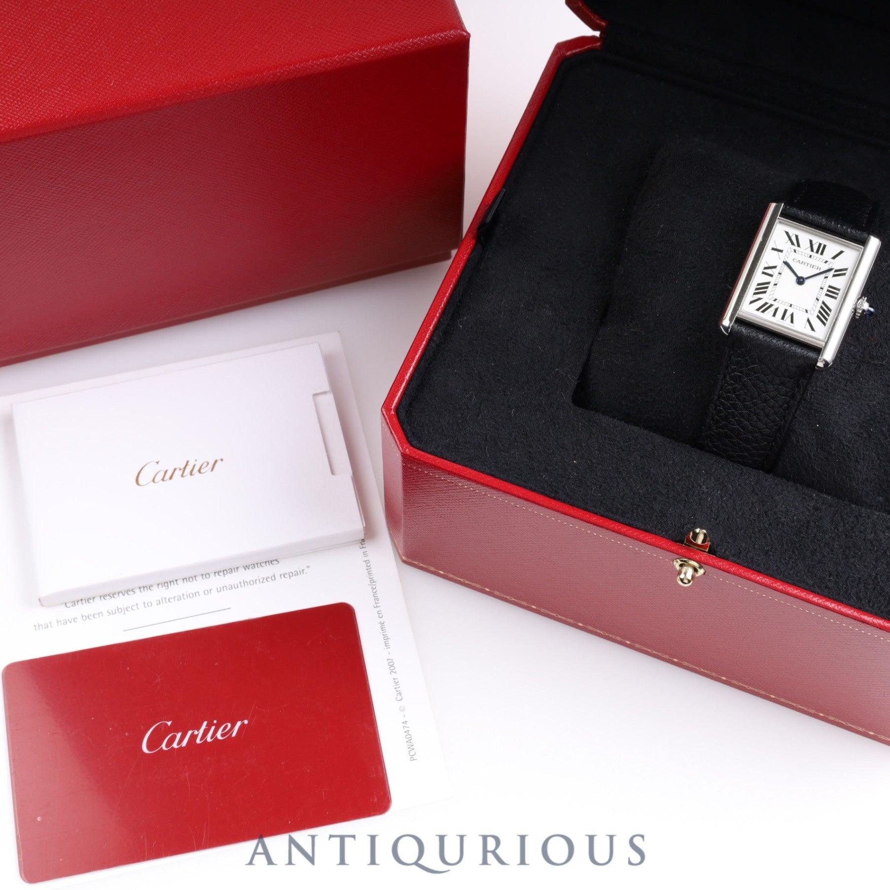 CARTIER カルティエ タンクマスト LM QZ WSTA0041 / 4323 SS 革 純正ベルト 純正尾錠 シルバー文字盤 箱 保証書（2022年）