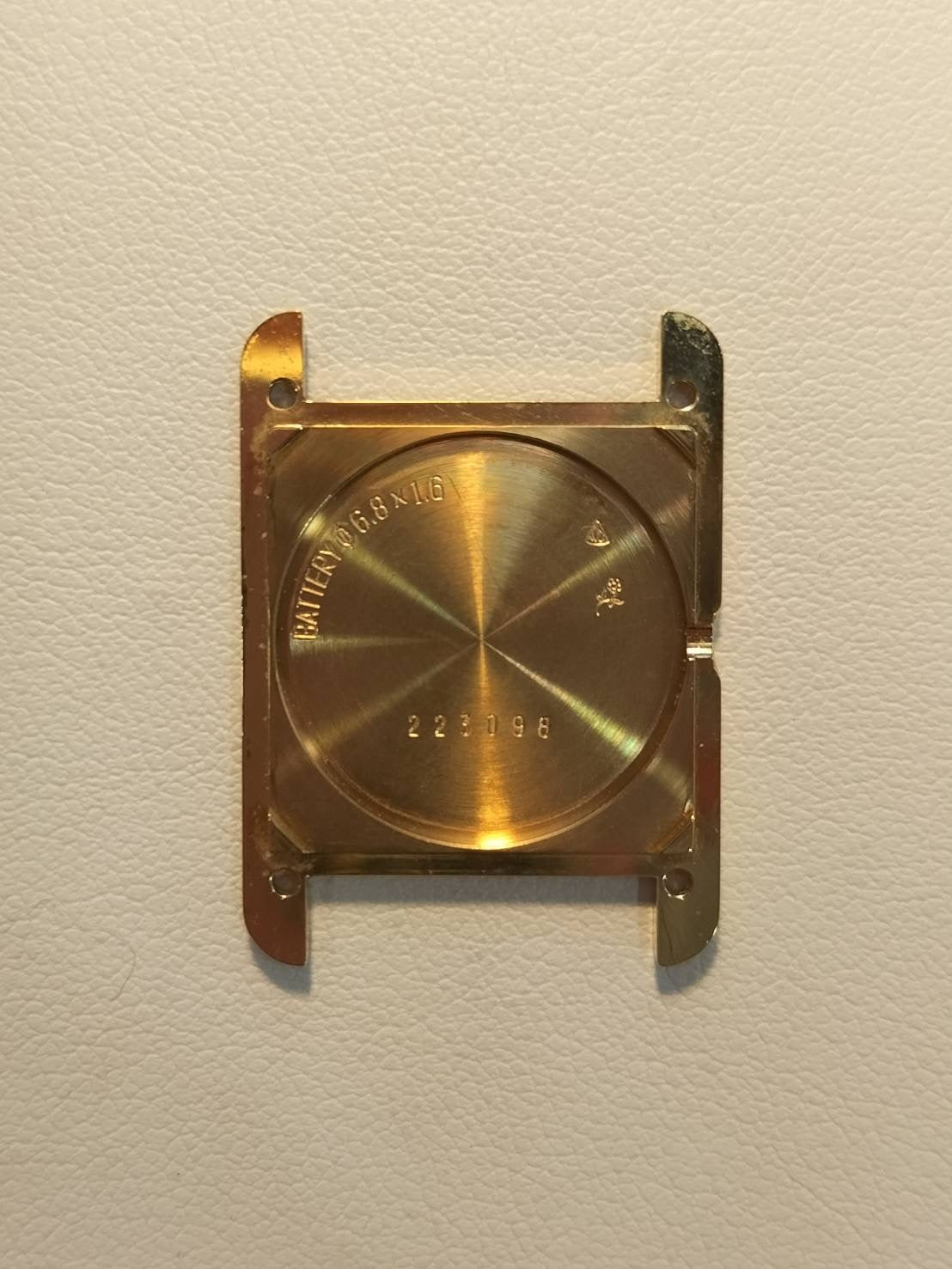 Cartier Must Tank SM 1613 Quartz Caliber 057 SV925 Leather Strap with Genuine D-Buckle (GP) Side Trinity Dial Circa 1996-1998 Overhauled