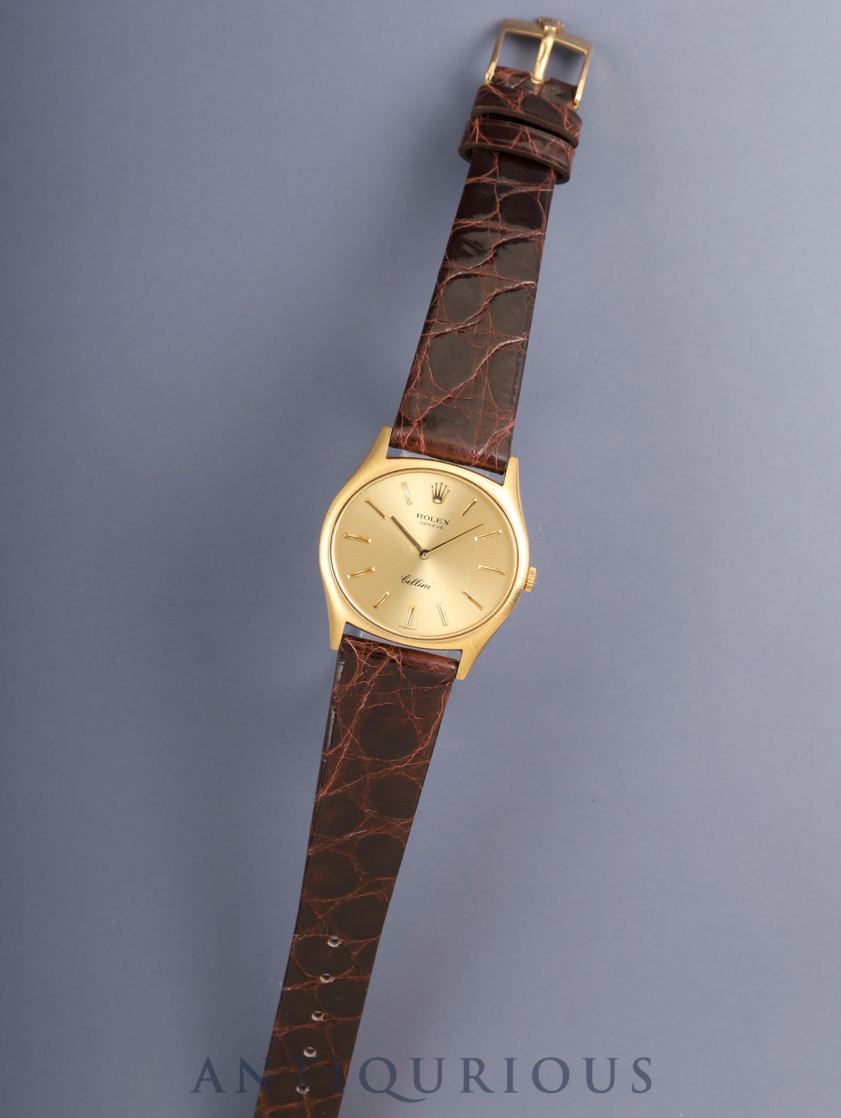 ROLEX Cellini 3806 Manual Winding Cal.1600 750YG Leather Original Pin Buckle (GP) Champagne Dial 42 Series (1974) With Original Leather Strap Overhauled