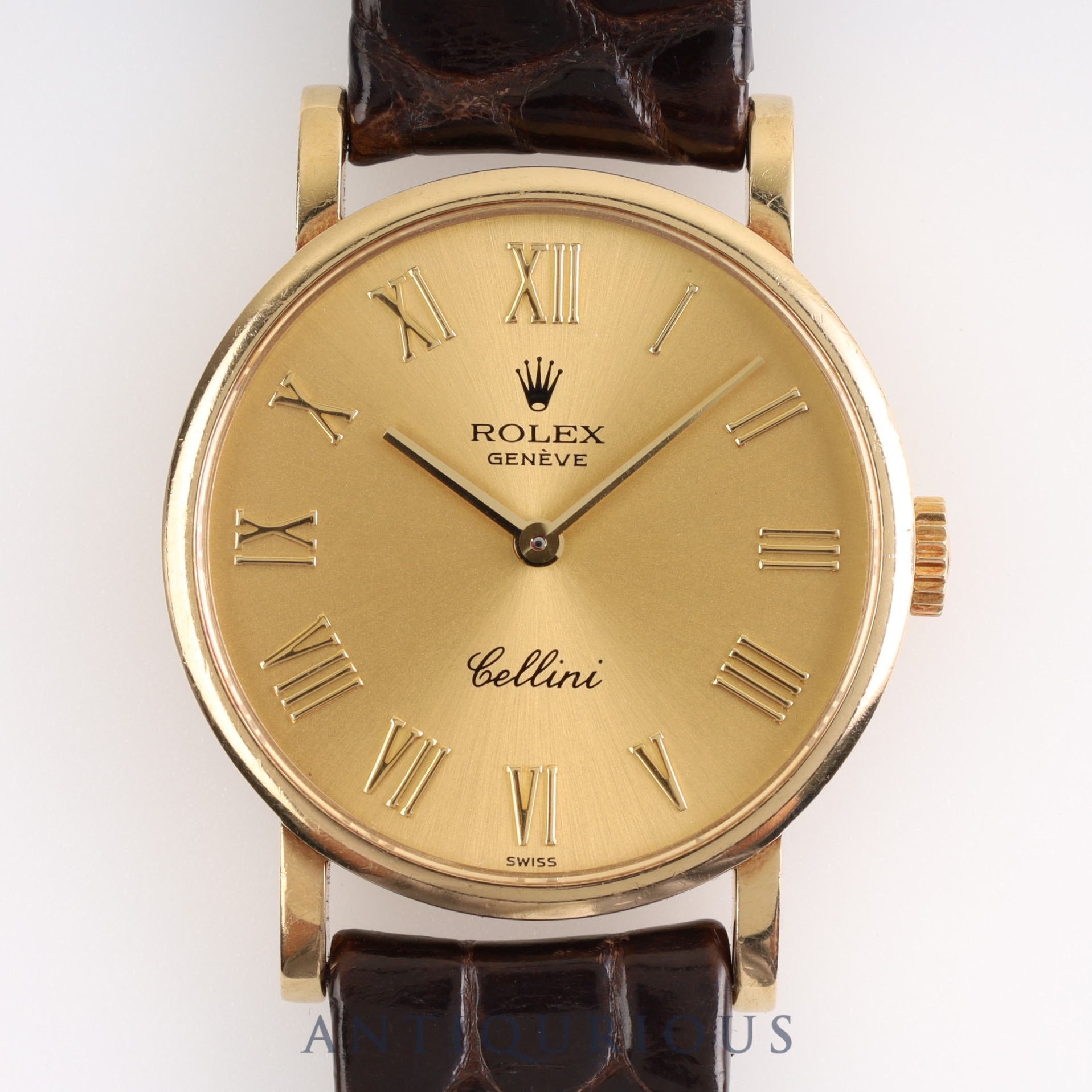 Rolex Cellini 5109 Manual Winding YG Case Genuine Buckle Gold Dial W Serial Number (1994-1995) Box Warranty Card