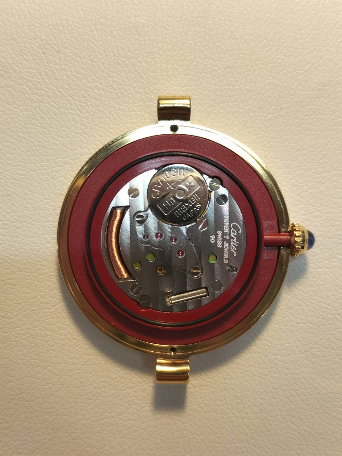 カルティエ マスト ヴァンドーム VLC LM W1006454 / 590003 クォーツ Cal.90 SV925 革 純正尾錠（GP） サイドトリニティ文字盤 オーバーホール済み