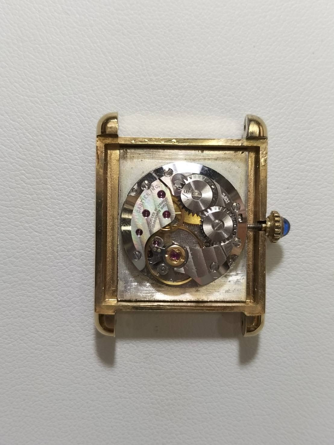 カルティエ マストタンク LM 6 手巻き Cal.78-1 SV925 革 純正ピンバックル（GP）オニキス文字盤（SWISS表記）純正レザーベルト付き オーバーホール済み