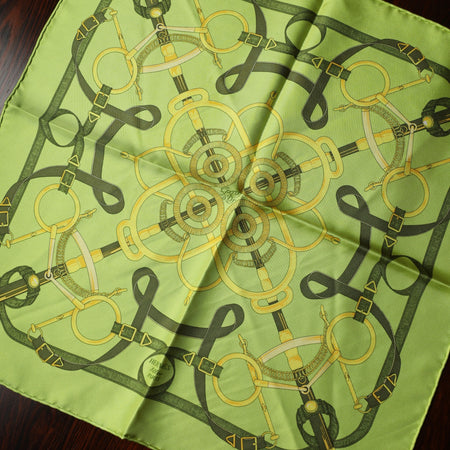Hermes Scarf Carre 45 Eperon d'Or Golden Spur 100% Silk