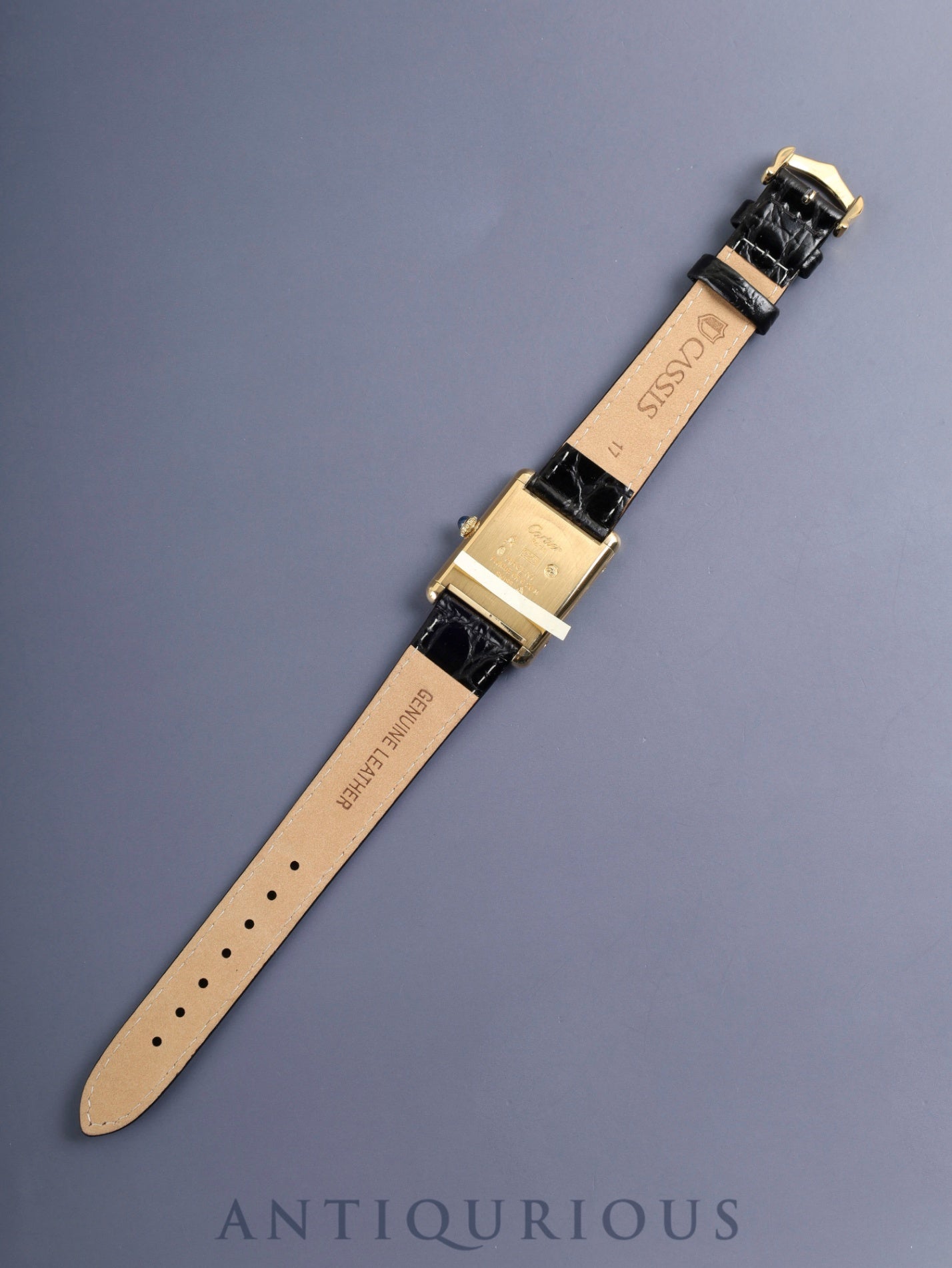 カルティエ マストタンク LM 手巻き Cal.78-1 SV925 革 純正ピンバックル（GP）ブラックローマン文字盤（SWISS表記） オーバーホール済み