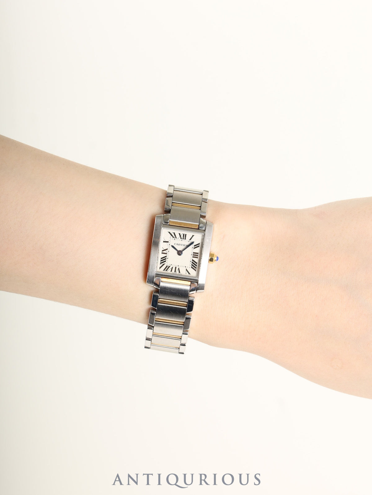 Cartier Tank Française SM W51007Q4/3217 Quartz Cal.057 Stainless Steel/Yellow Gold Ivory Roman Dial Box Warranty (2020) Overhauled