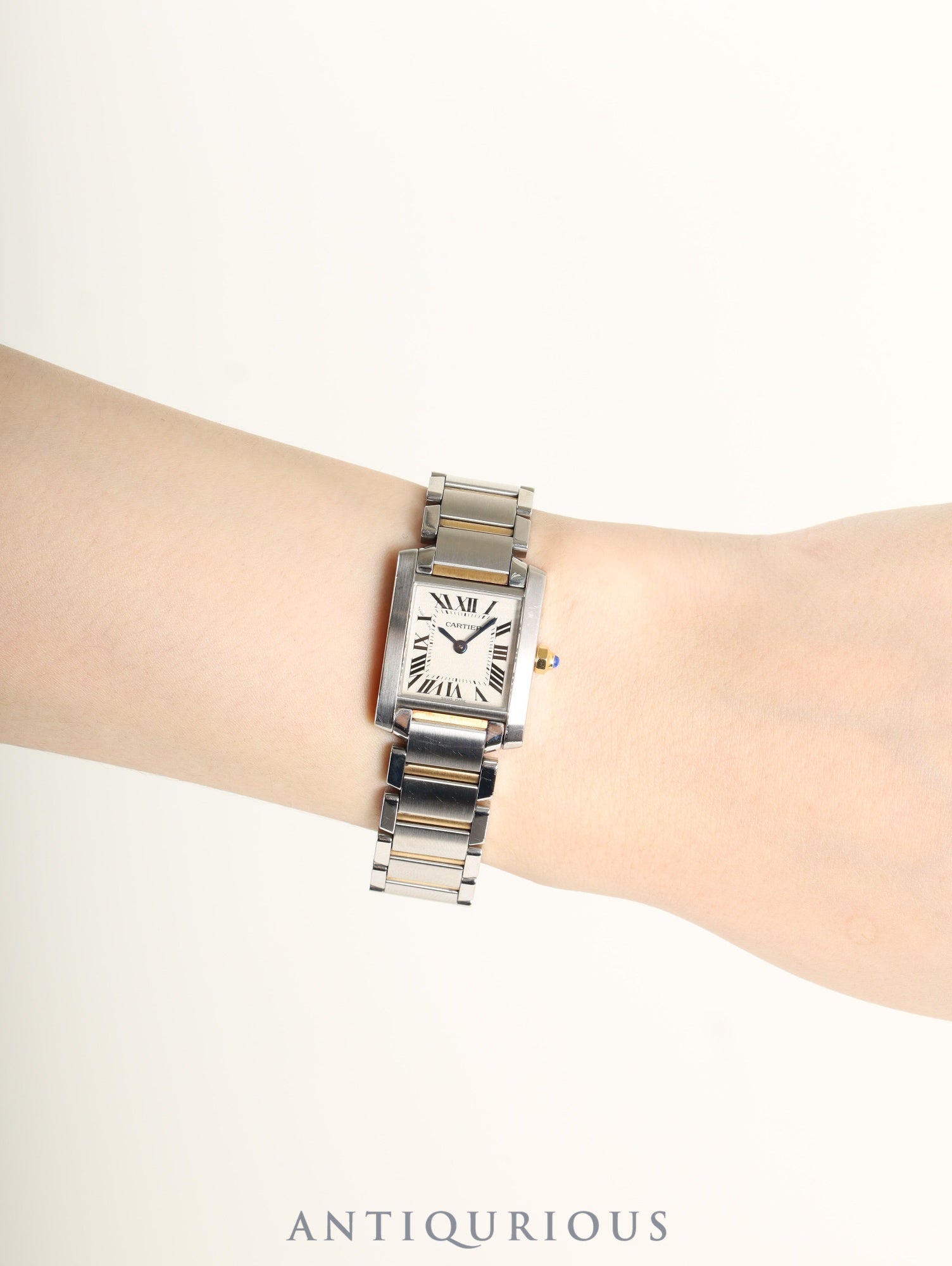 カルティエ タンクフランセーズ SM W51007Q4/3217 クォーツ Cal.057 SS/YG SS/YG アイボリーローマン文字盤 箱 保証書（2020年）オーバーホール済み