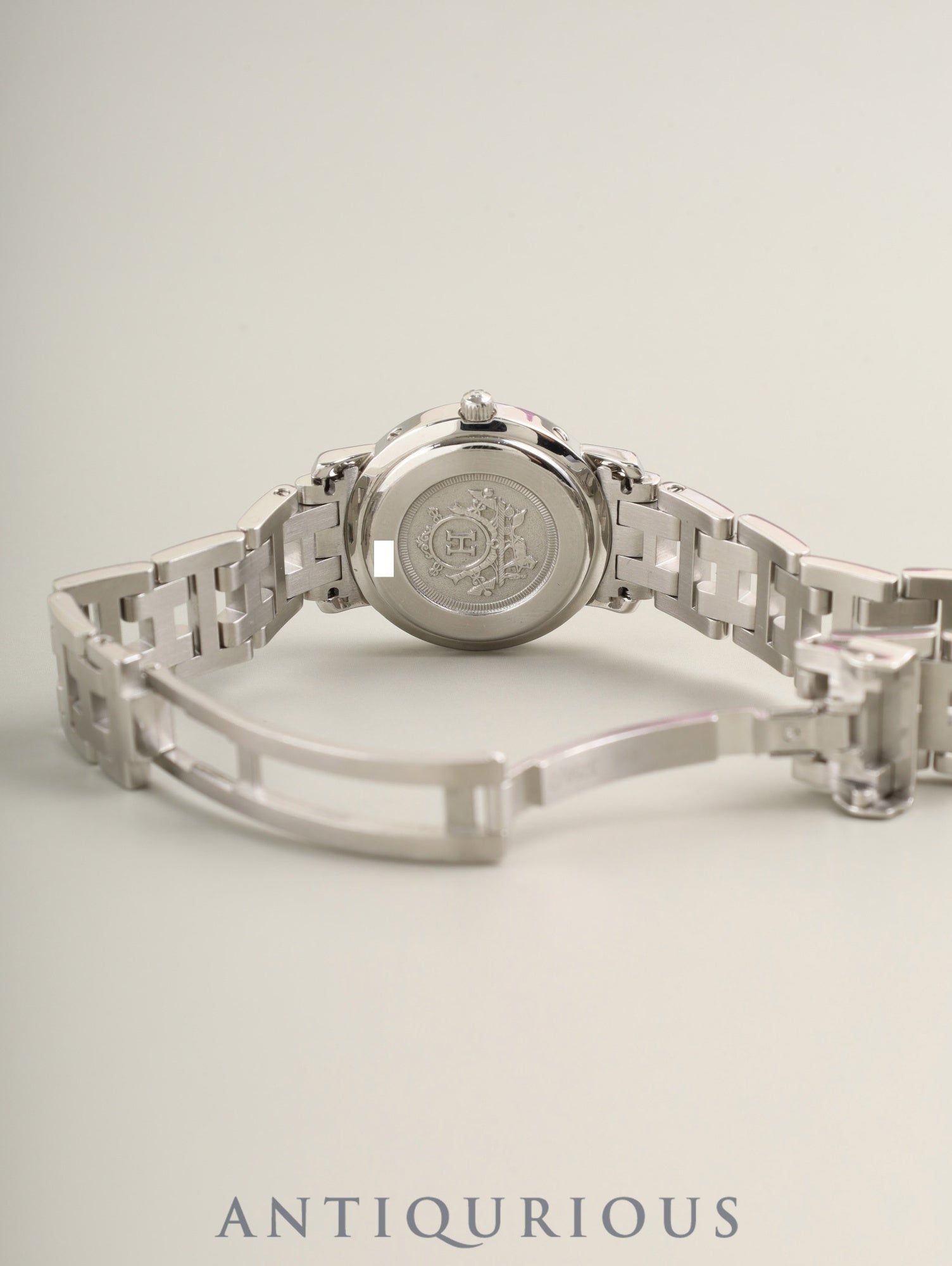 エルメス クリッパー CL4.210 クォーツ SS SS グレー文字盤 オーバーホール済み