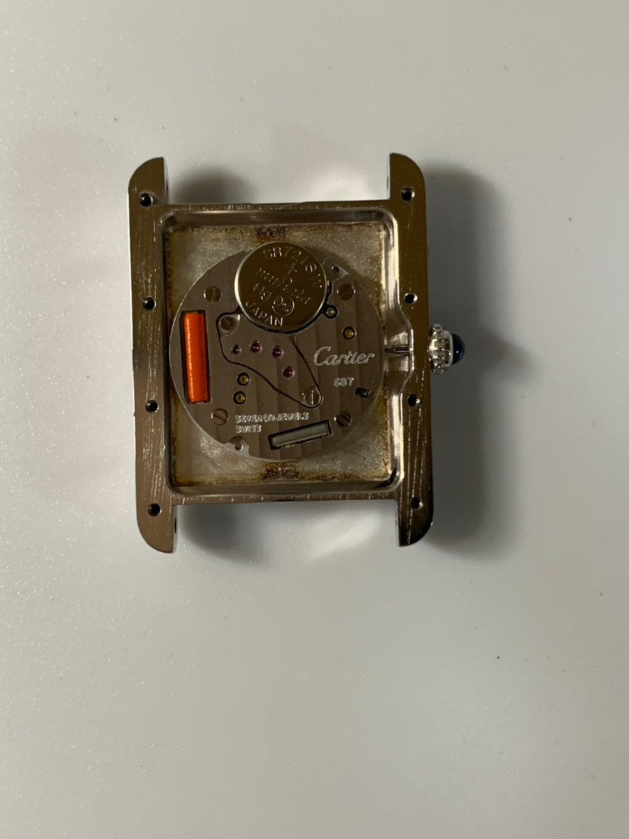 カルティエ マストタンク GM（XL） W1014154 / 2414 クォーツ Cal.687 SV925 革 純正尾錠（SS） ホワイト飛びローマン文字盤（SWISS MADE表記）オーバーホール済み