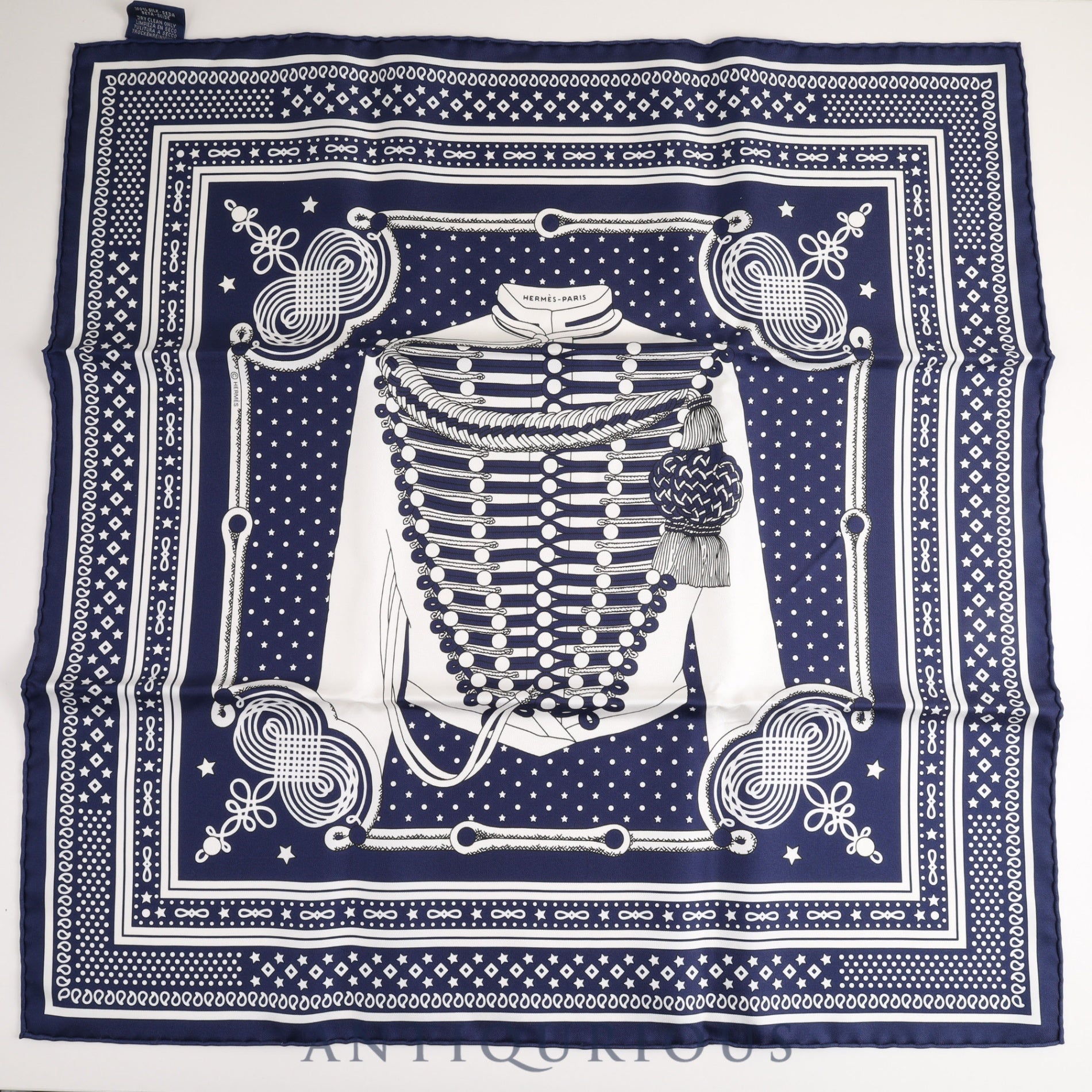 Hermes scarf Carre 55 BRANDEBOURGS Brandenburg decoration 100% SILK Box