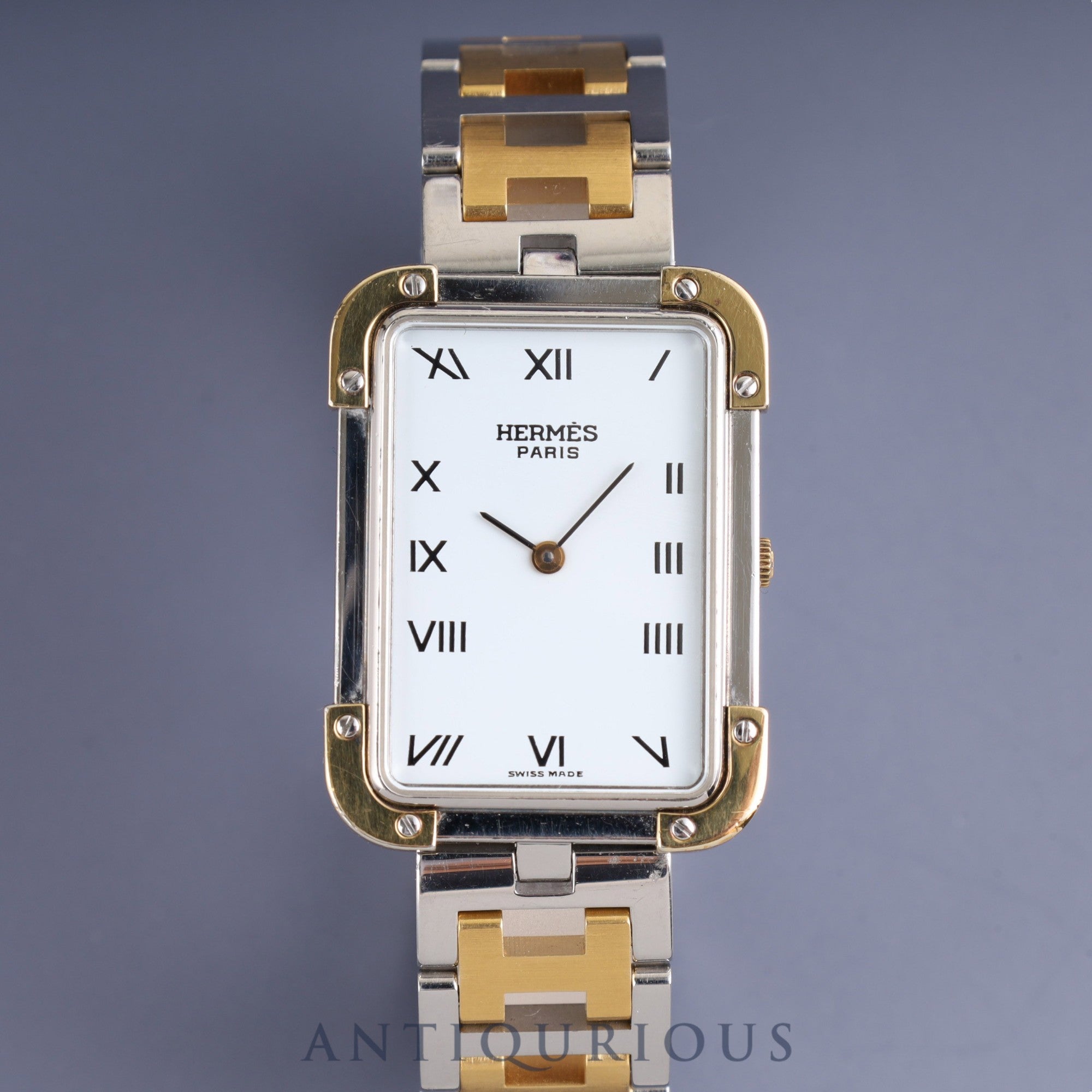 Hermes Cloajour Quartz Cal.956 032 SS/GP SS/GP White Dial Box Overhauled