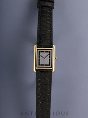 カルティエ マストタンク LM 6 81006 クォーツ Cal.81 SV925 革 純正ピンバックル（GP） グレー飛びローマン文字盤（SWISS表記） 箱 保証書（1984年）オーバーホール済み  新品仕上げ済み