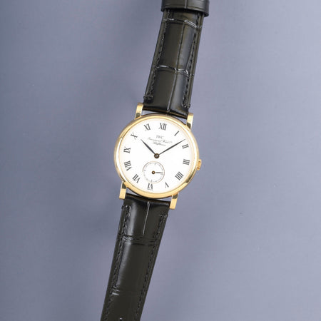 IWC ポートフィノ 2533-001 手巻き Cal.C.4231 750YG 革 純正ピンバックル（GP）ホワイトローマン文字盤 オーバーホール済み アイダブリュシー