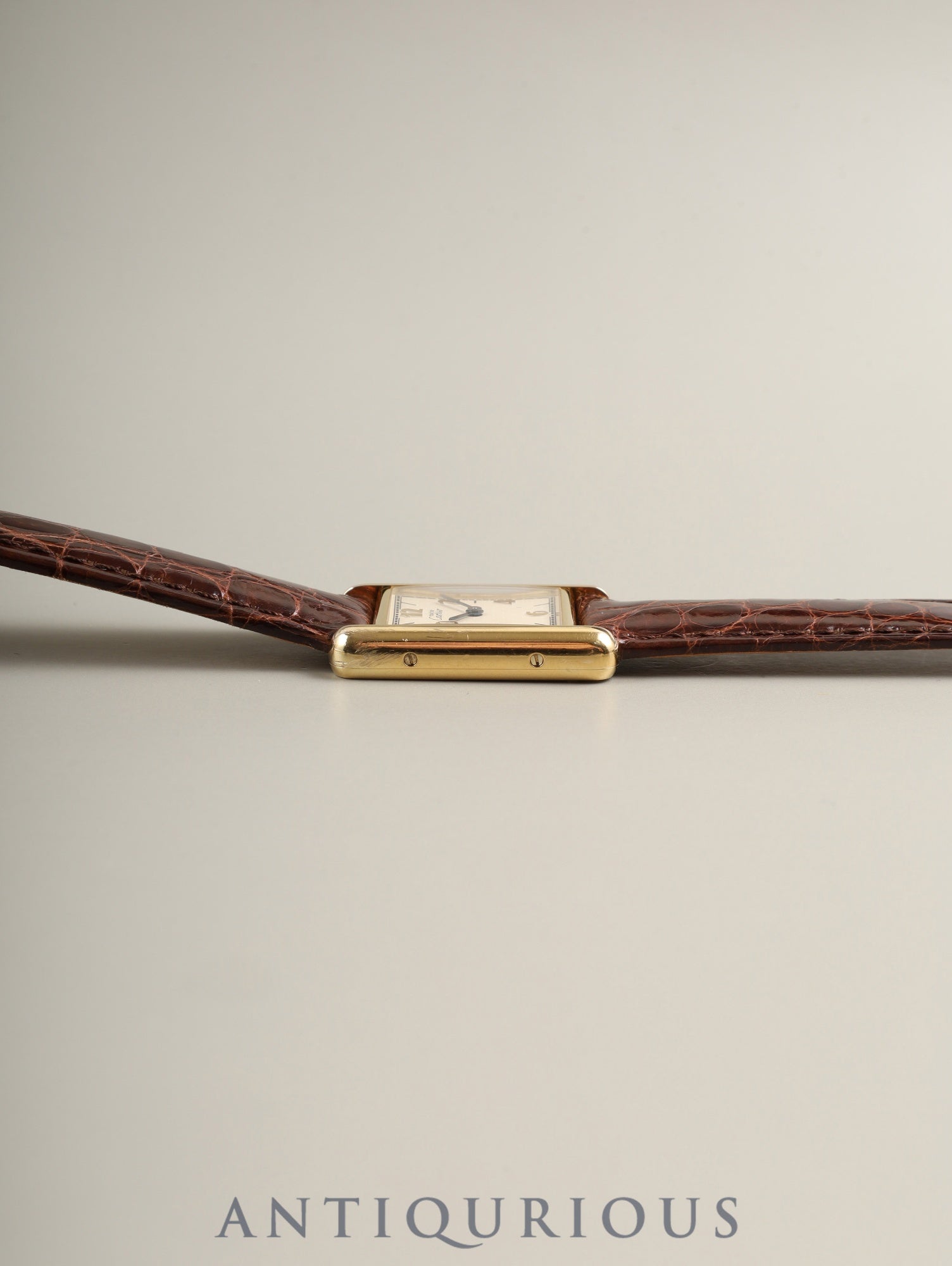 カルティエ マストタンク SM W1008354 / 1613 クォーツ SV925 革 純正Dバックル（GP）飛びアラビア文字盤（SWISS表記）カルティエブティックにてコンプリートサービス済み